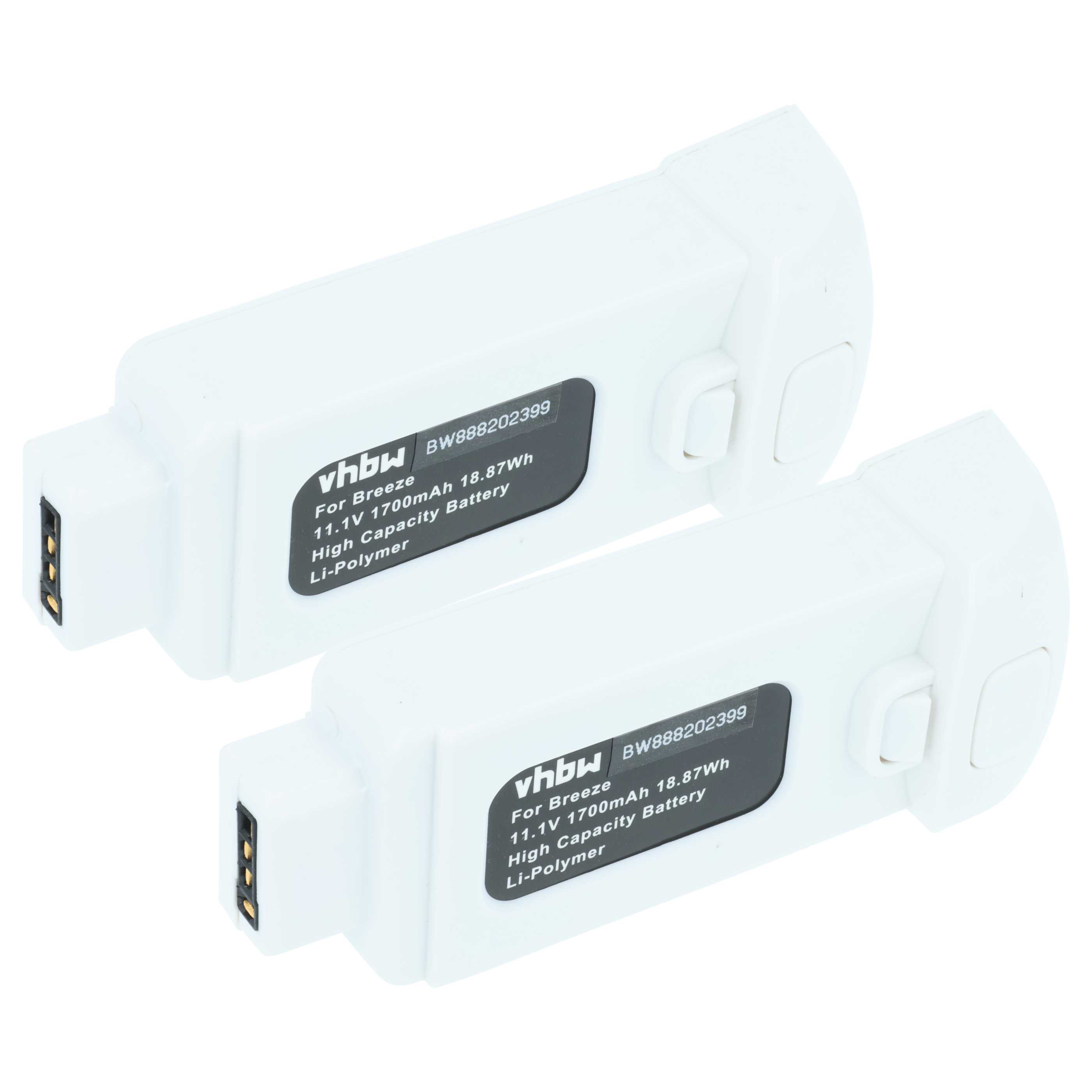 2x Batteries remplace Yuneec FCA105001 pour drone Yuneec- 1700mAh 11,1V Li-polymère