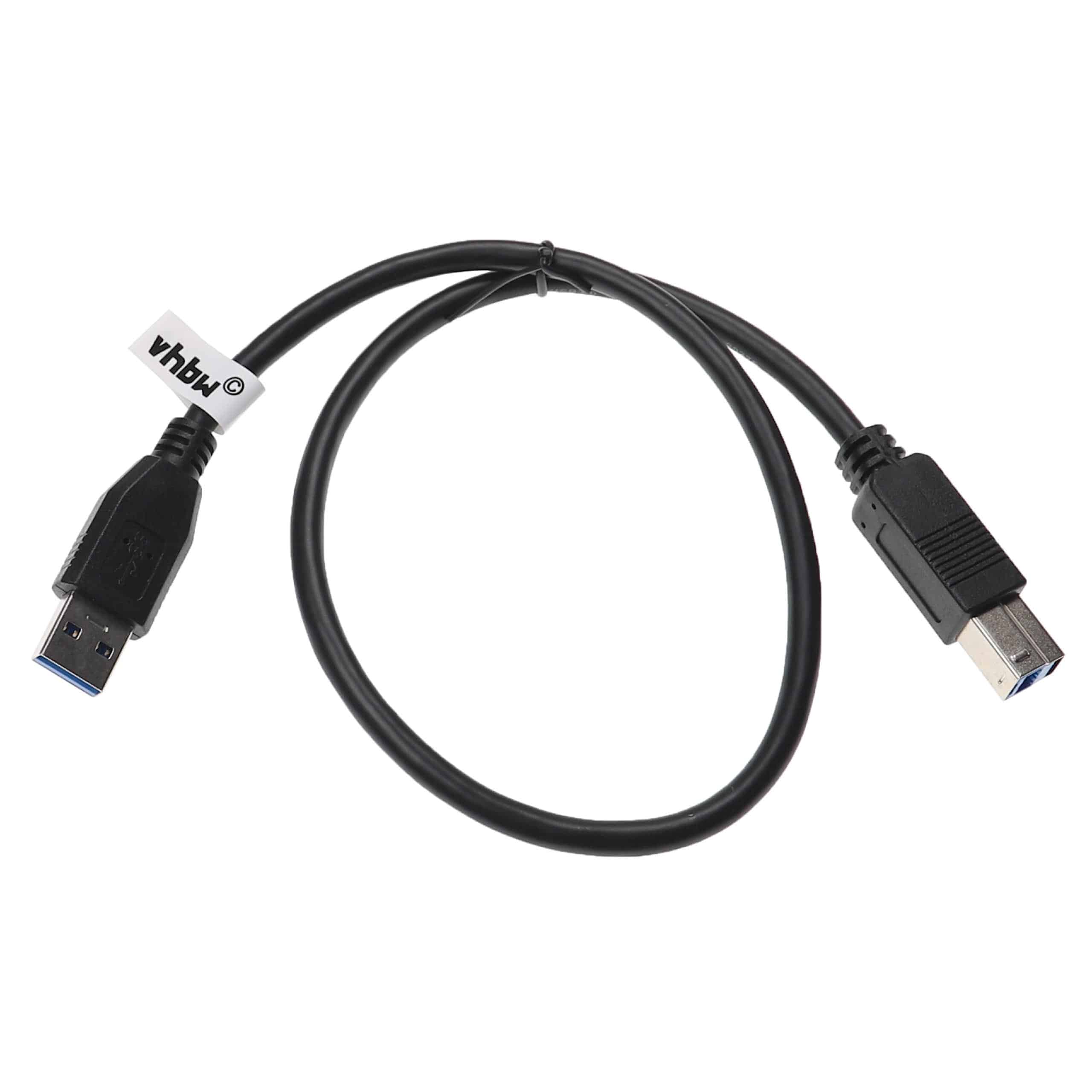 USB 3.0 Cable Type A to Type B - USB Data Cable 50 cm, Black