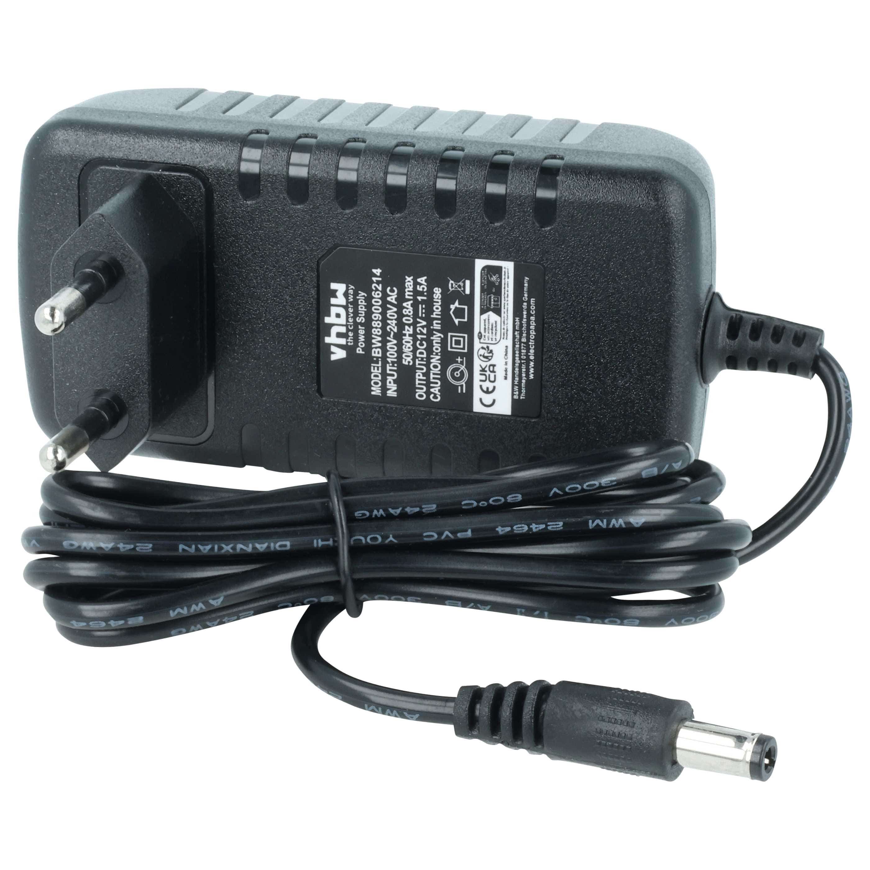 Mains Power Adapter replaces Quigg IVP1200-1500 for Quigg Massage Device -12 V 138 cm
