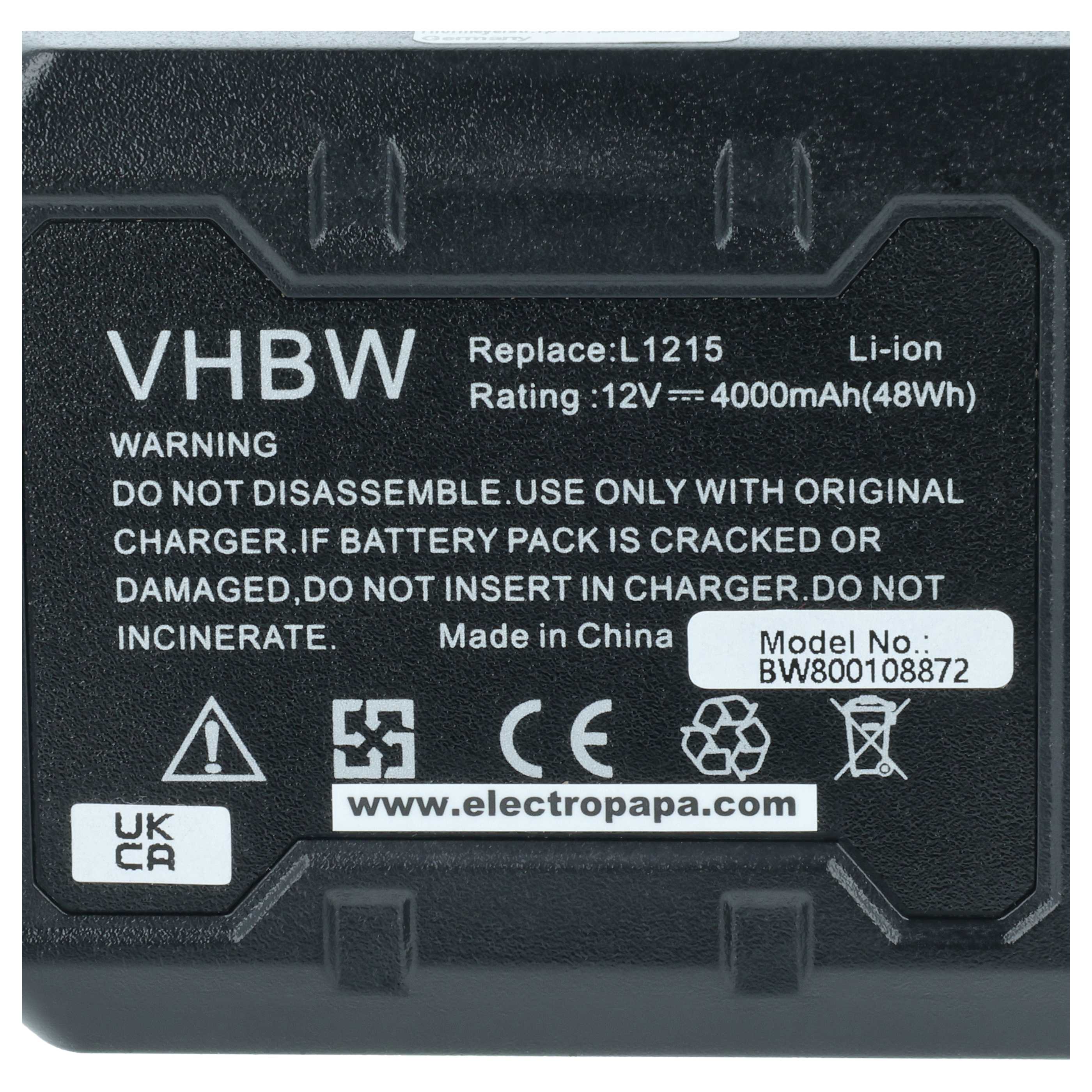 Batterie remplace AEG 3526, 3520, 4932352824, 954932, 584932, 4932 outil électrique Ridgid - 4Ah 12V Li-ion