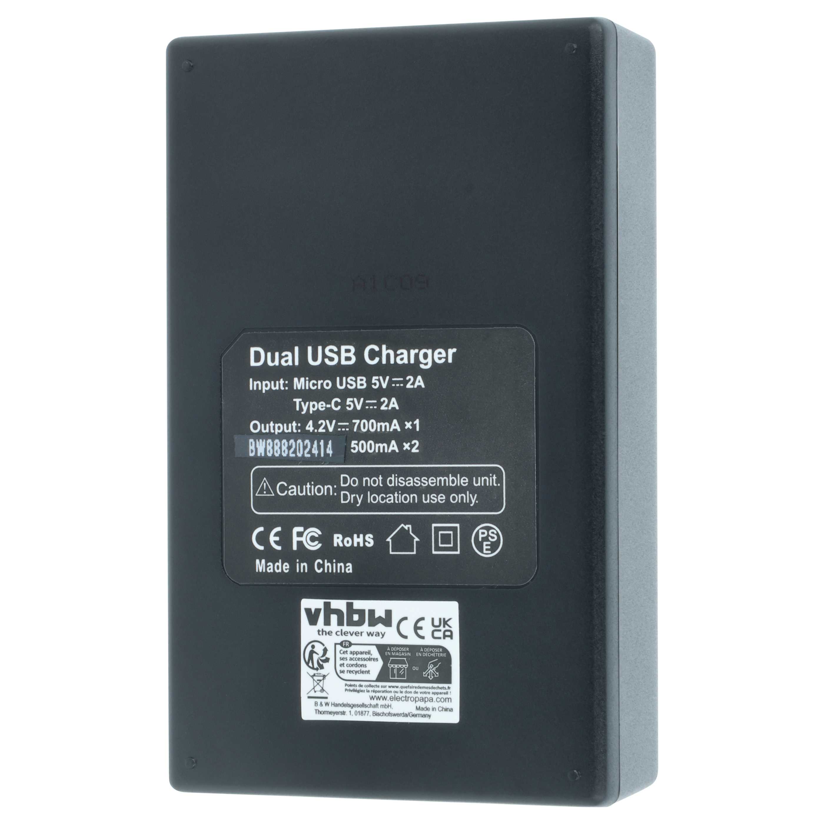 Battery Charger replaces Sony BC-CSXB, BC-DCY for Hasselblad Digital Camera etc. - 0.5 A, 4.2 V