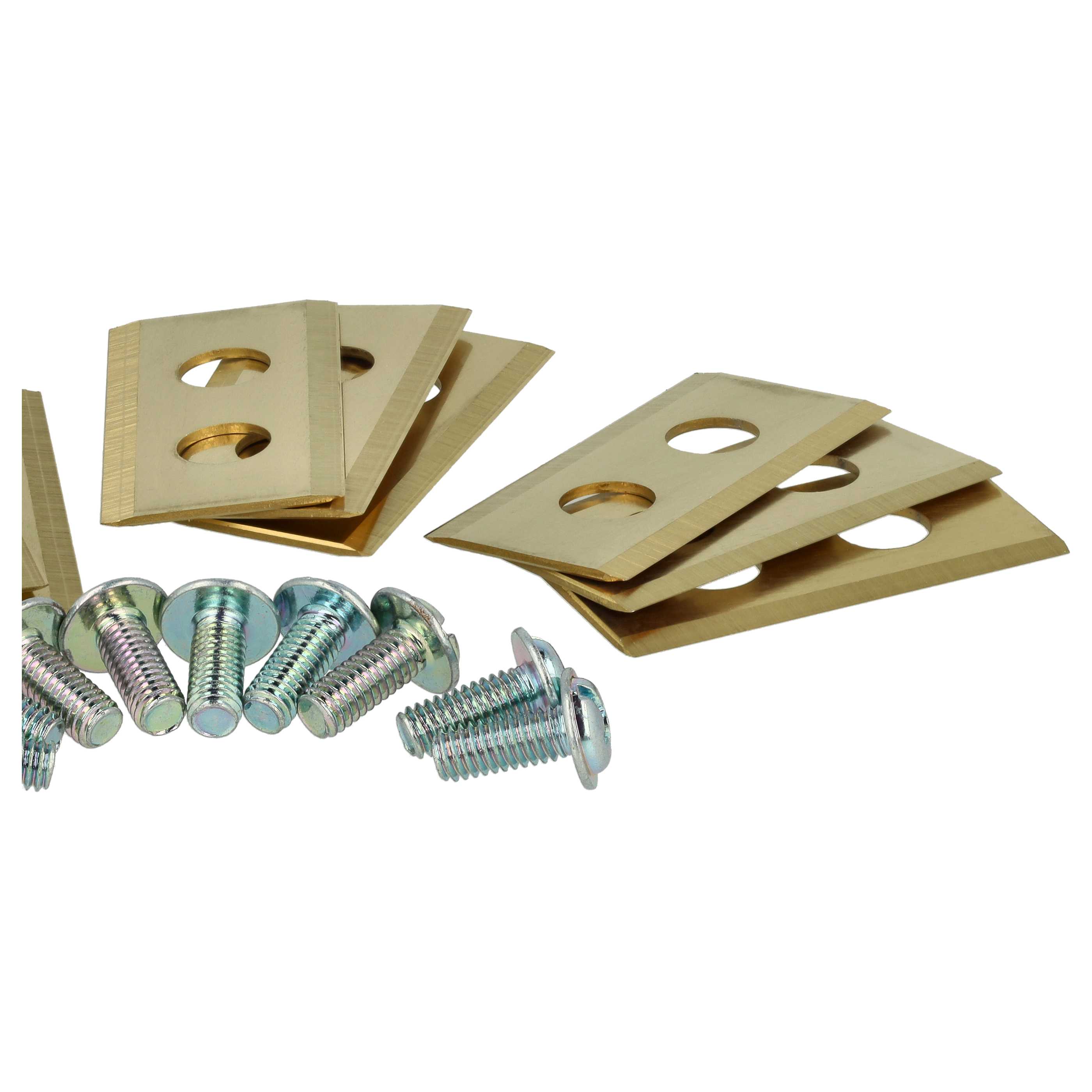 18x Exchange Blade for PowerPlus Cordless Lawnmower etc.steel (titan coating)gold