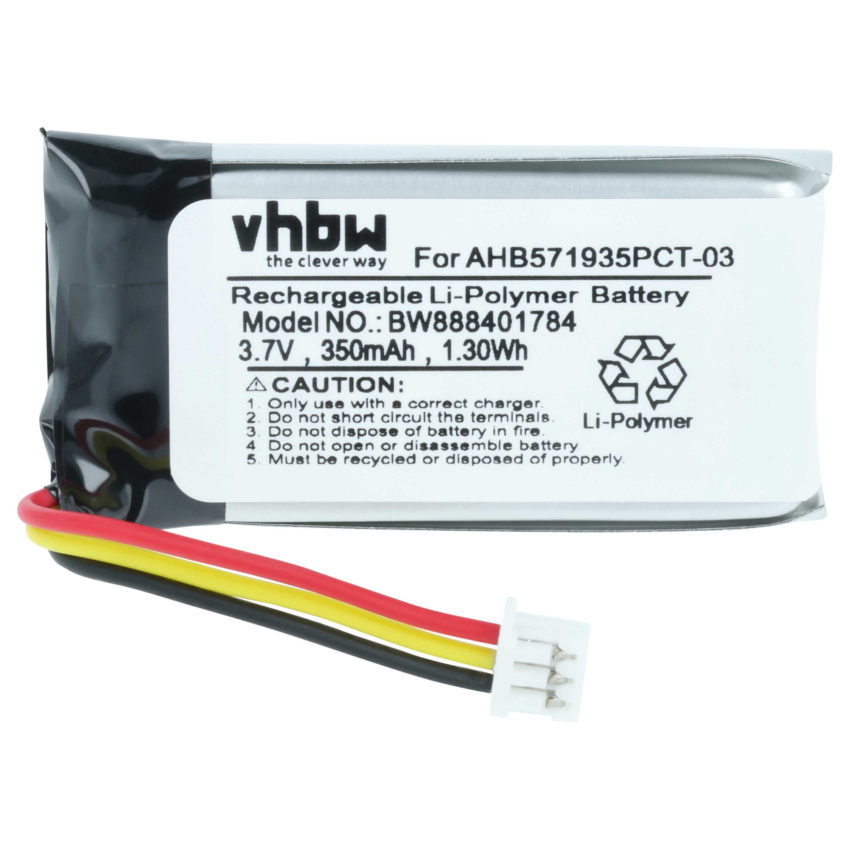 Stereo Amp Battery replaces Sennheiser AHB571935PCT-03, BAP 800, 586477, 573695 - 280 mAh 3.7 V Li-polymer