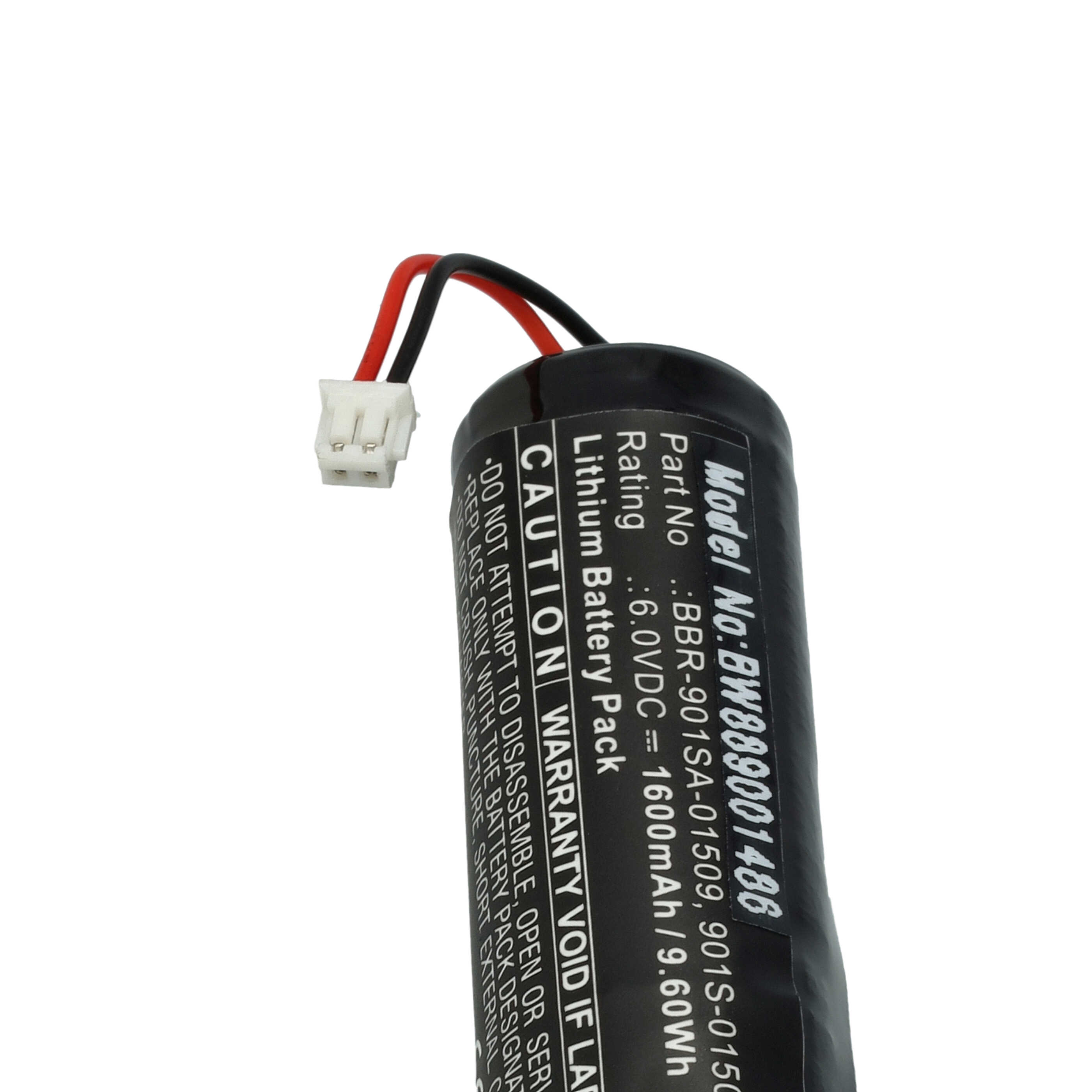 Batería reemplaza Ocean Signal BBR-901SA-01509, 901S-01509 para baliza de emergencia (1600 mAh, 6 V, Li-Mn)
