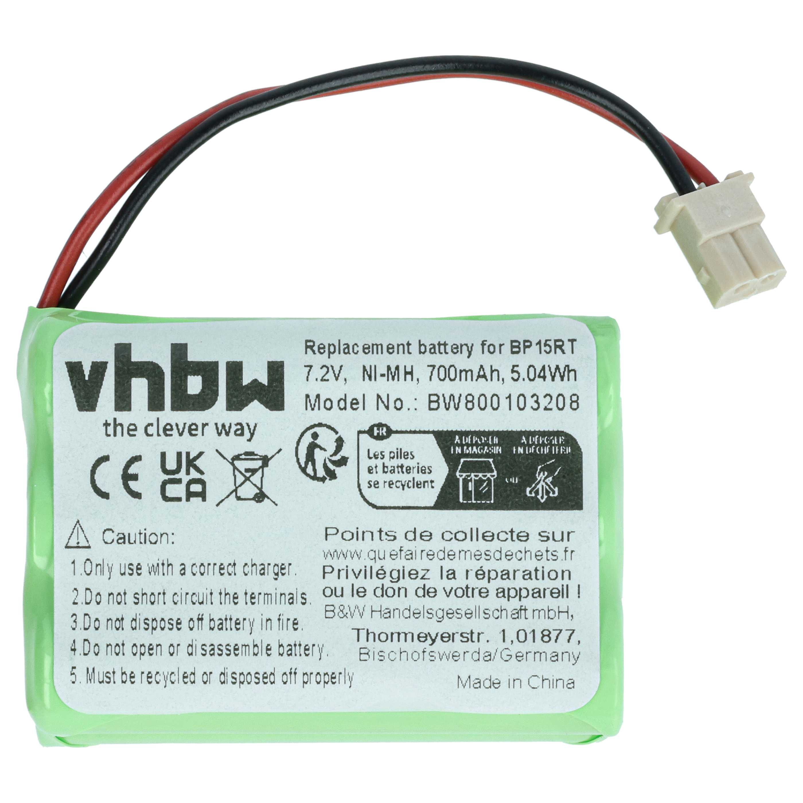 Dog Trainer Battery replaces Dogtra BP-15RT, BP15RT - 700 mAh 7.2 V NiMH