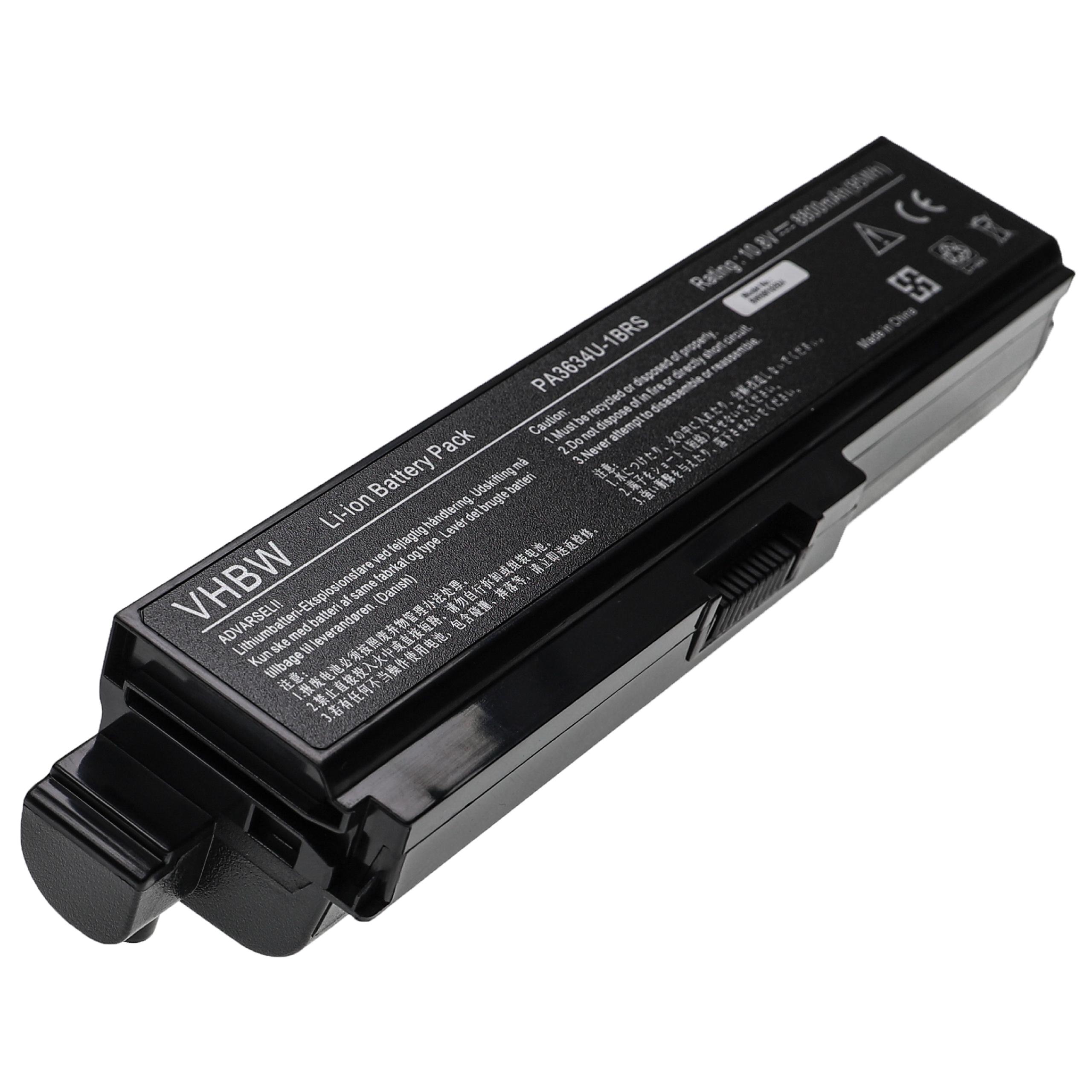 Batterie remplace Toshiba PA3634U-1BAS, PA3635U-1BAM pour ordinateur portable - 8800mAh 10,8V Li-ion, noir