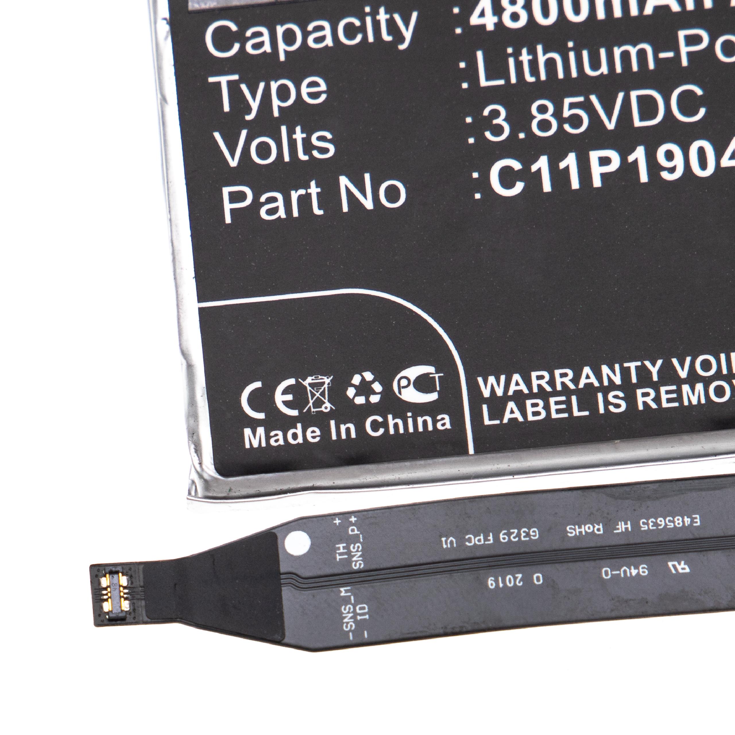 Batteria sostituisce Asus 0B200-03740200, C11P1904 per cellulare Asus - 4800mAh 3,85V Li-Poly