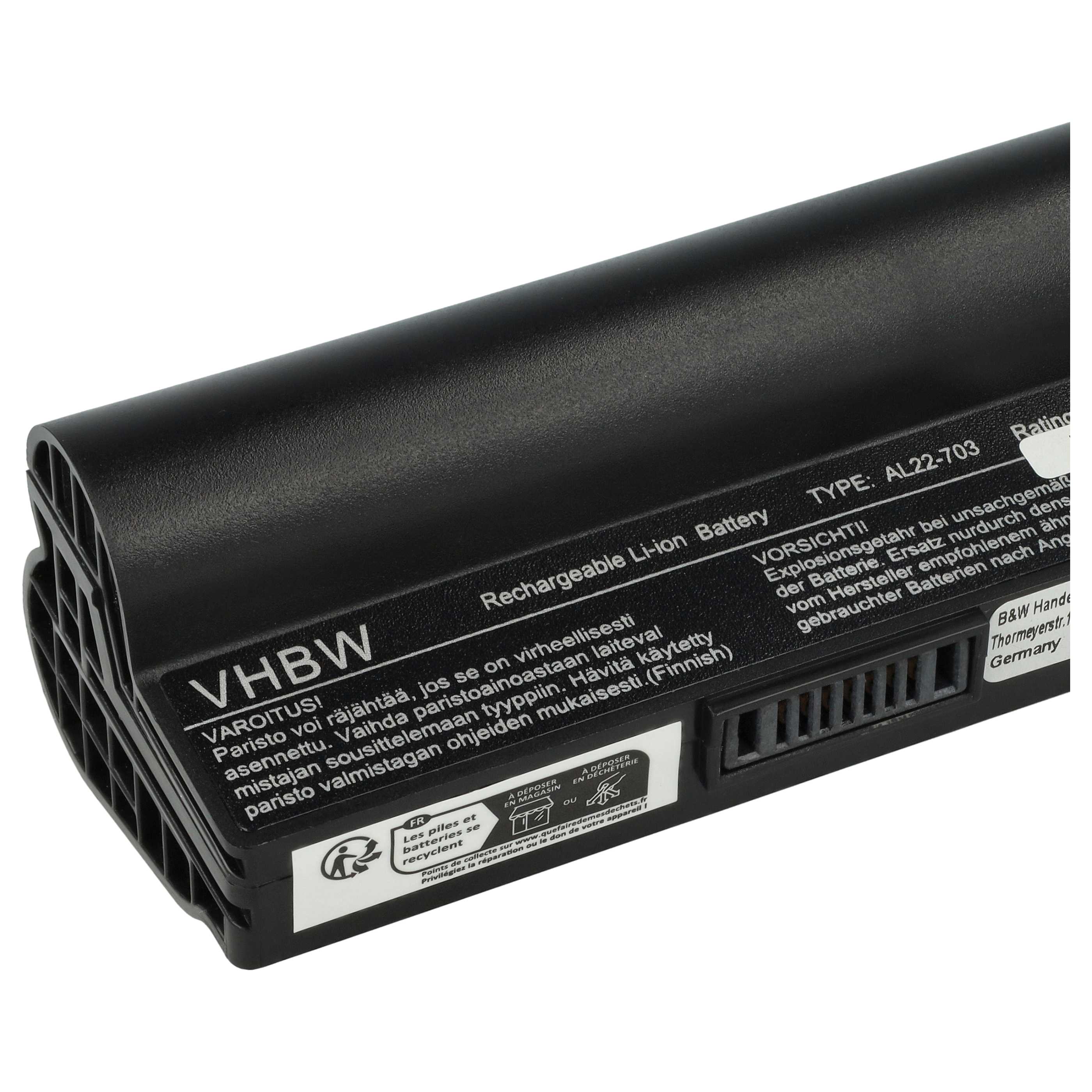 Akumulator do laptopa zamiennik Asus AL22-703 - 6600 mAh 7,4 V Li-Ion, czarny