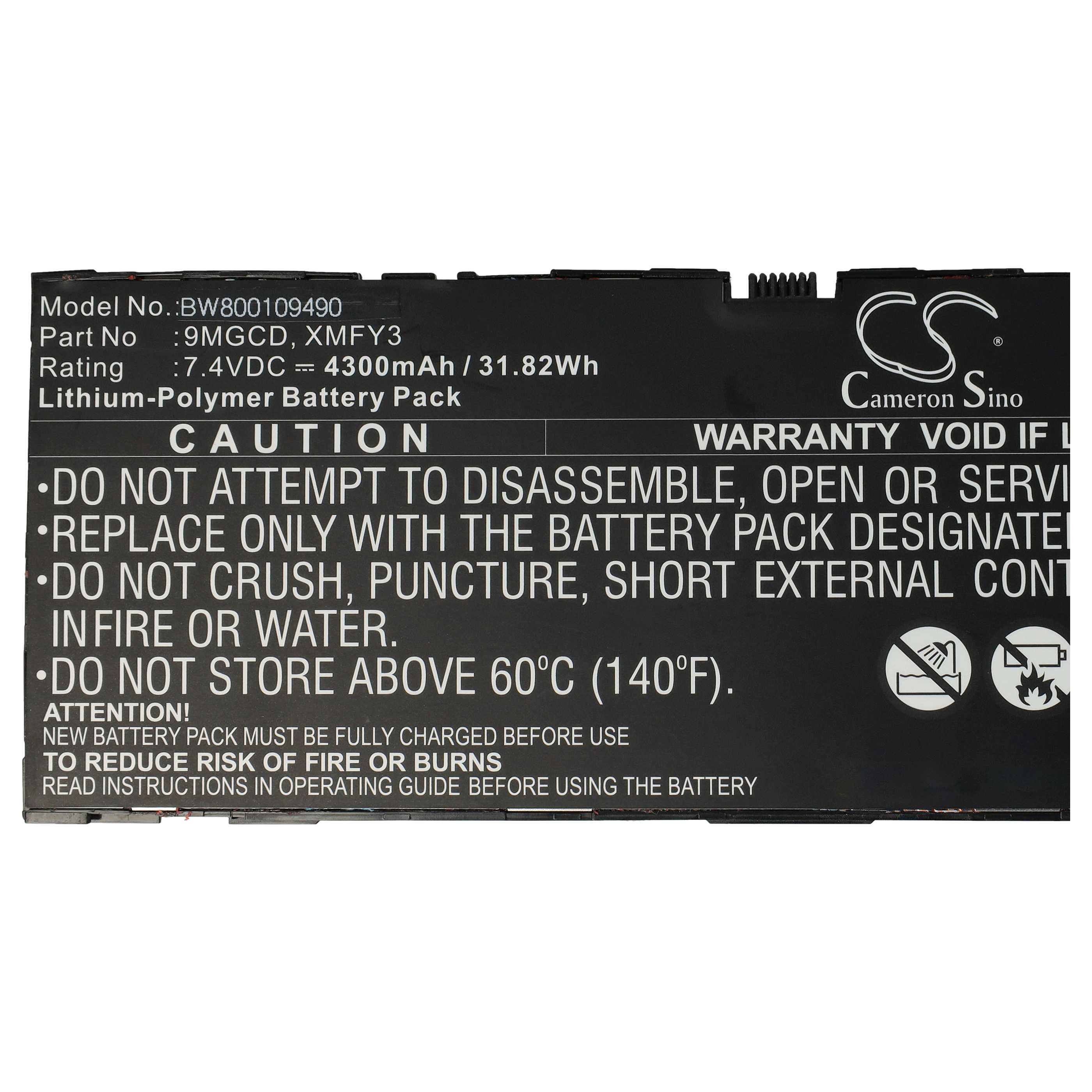Akumulator do laptopa zamiennik Dell 312-1453, 0xmfy3, 0T8NH4, T8NH4, 9MGCD, VYP88 - 4300 mAh 7,4 V LiPo