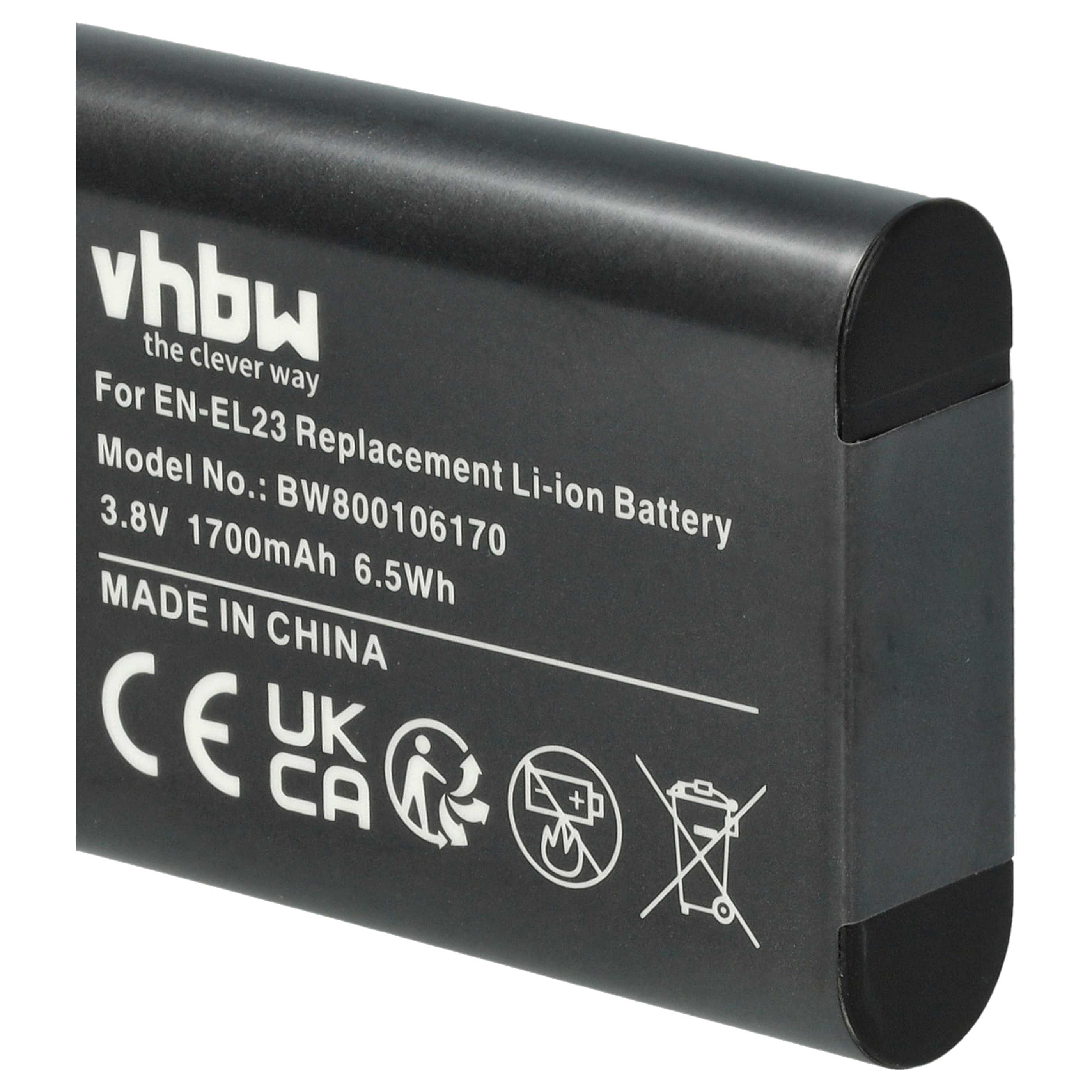 2x Akku für Nikon wie EN-EL23 1700mAh