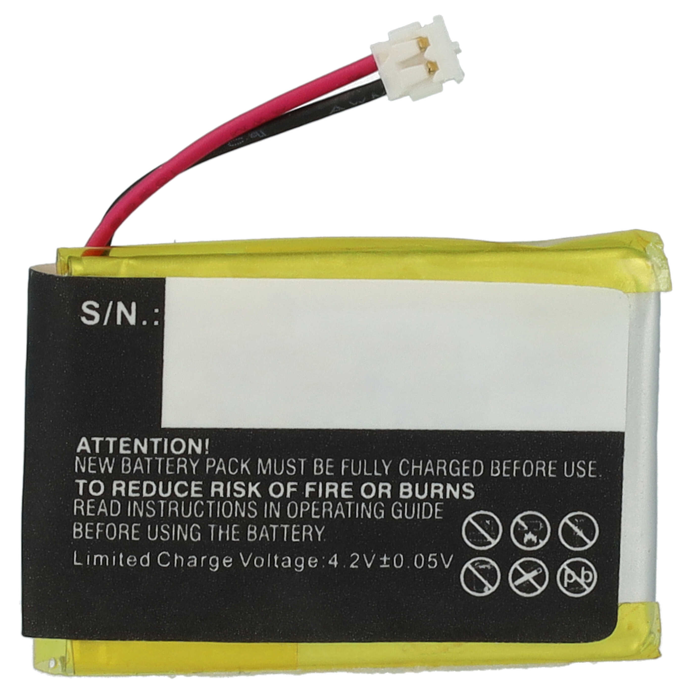 Batterie remplace Garmin 361-00117-00, 361-00097-00 pour montre connectée - 180mAh 3,7V Li-polymère