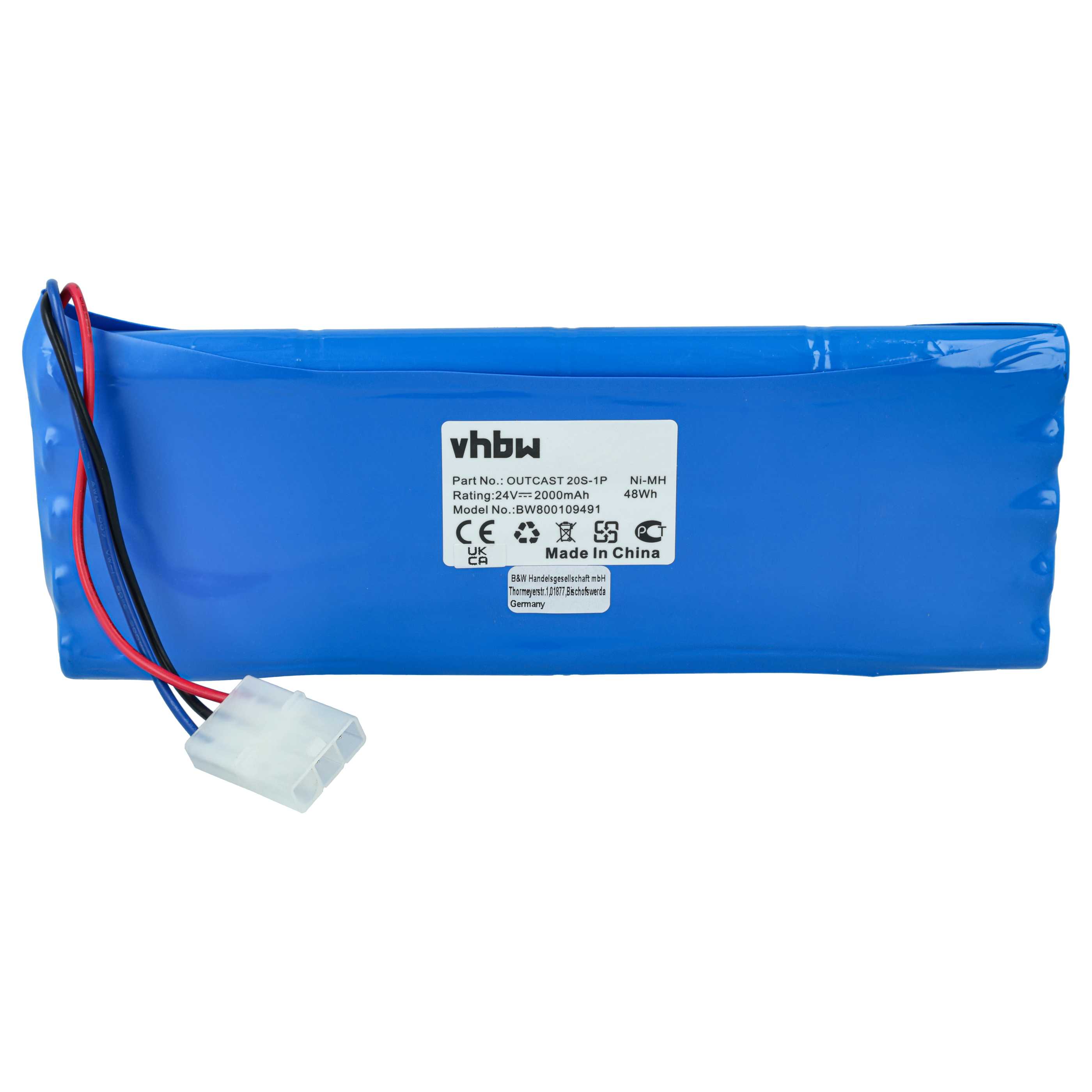 Battery replaces Outcast 20S-1P for Soundcast Loudspeaker - NiMH 2000 mAh
