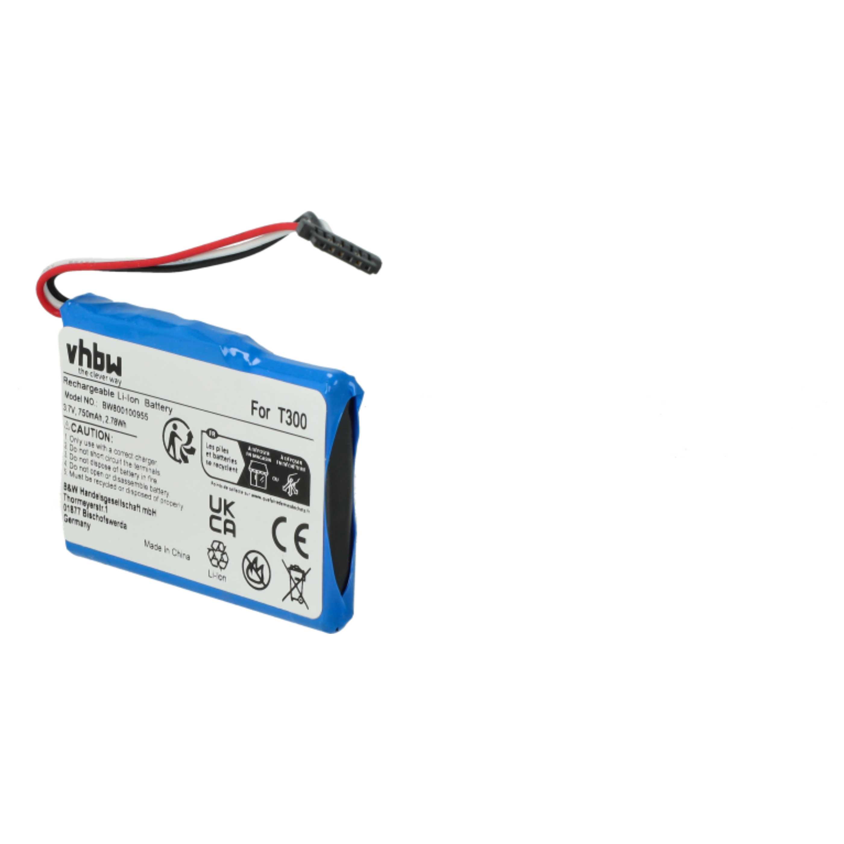 Akumulator do nawigacji GPS zamiennik Medion T300-1, 338937010168 - 750 mAh 3,7 V Li-Ion