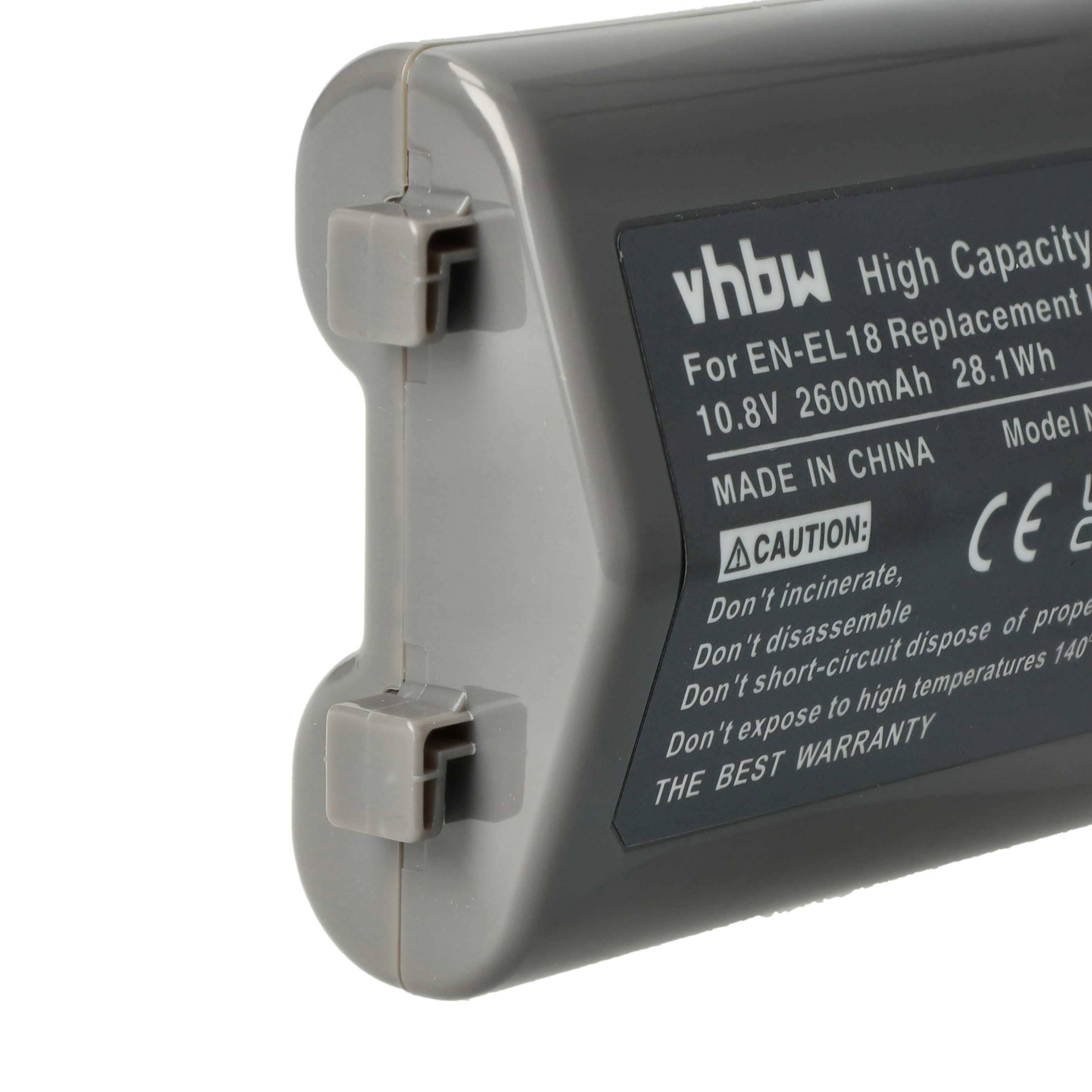 2x Battery replaces Nikon EN-EL18 - 2600mAh, 10.8V, Li-Ion with Info Chip