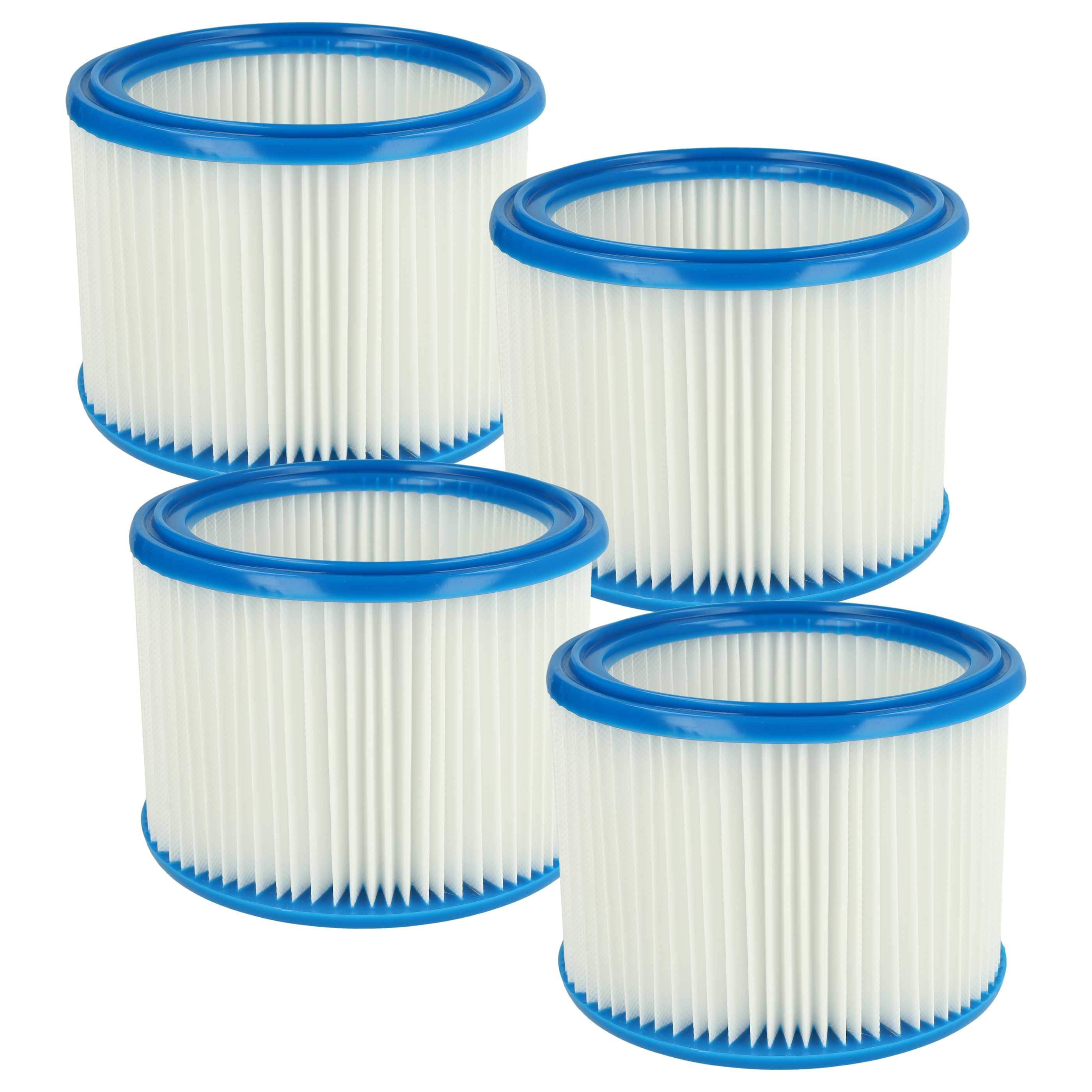 4x round filter replaces Bosch 2607432024 for Bosch Vacuum Cleaner, white / blue