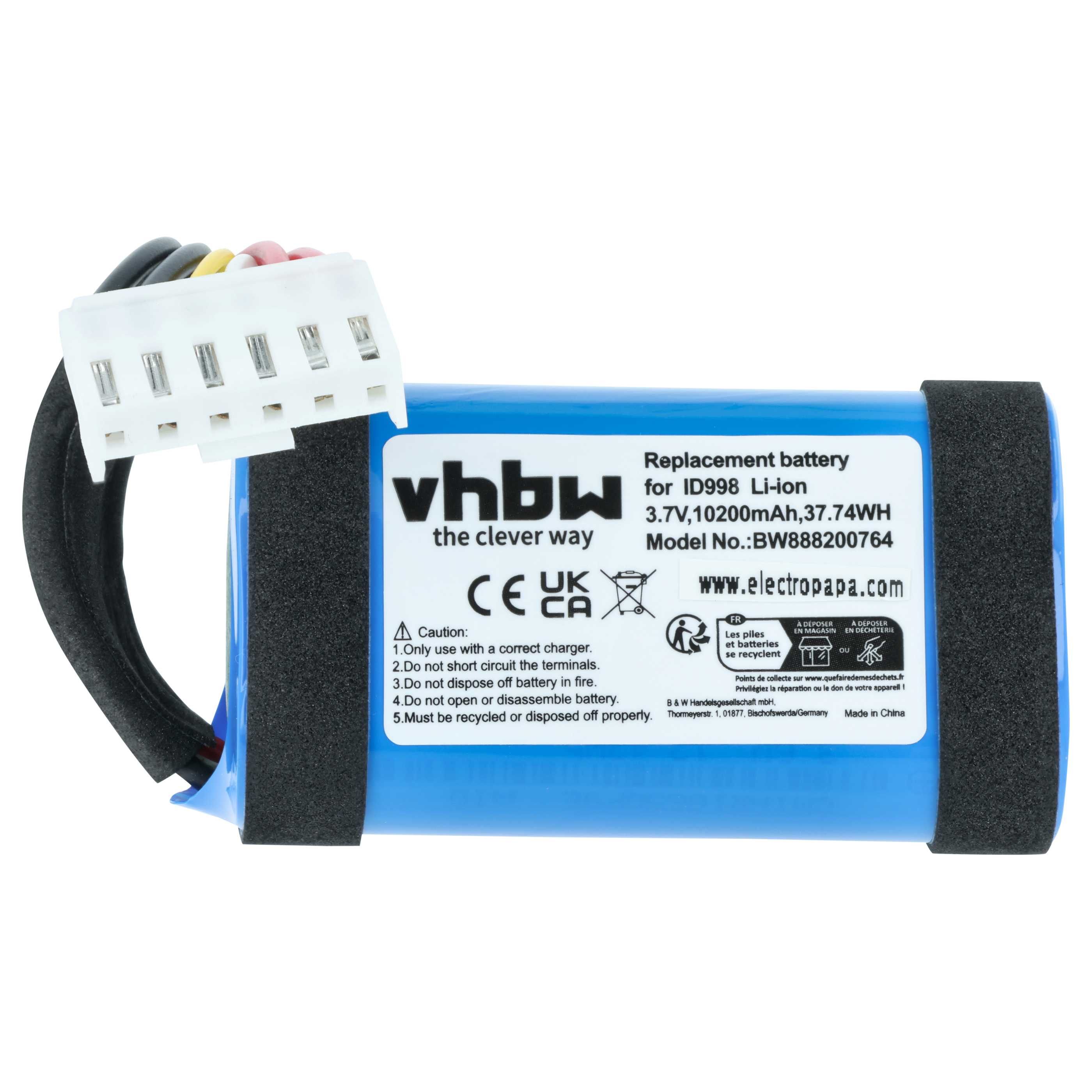 Akumulator do głośnika JBL zamiennik JBL SUN-INTE-118, 1INR19/66-3, ID998, IY1068, IAA011NA - Li-Ion 10200mAh