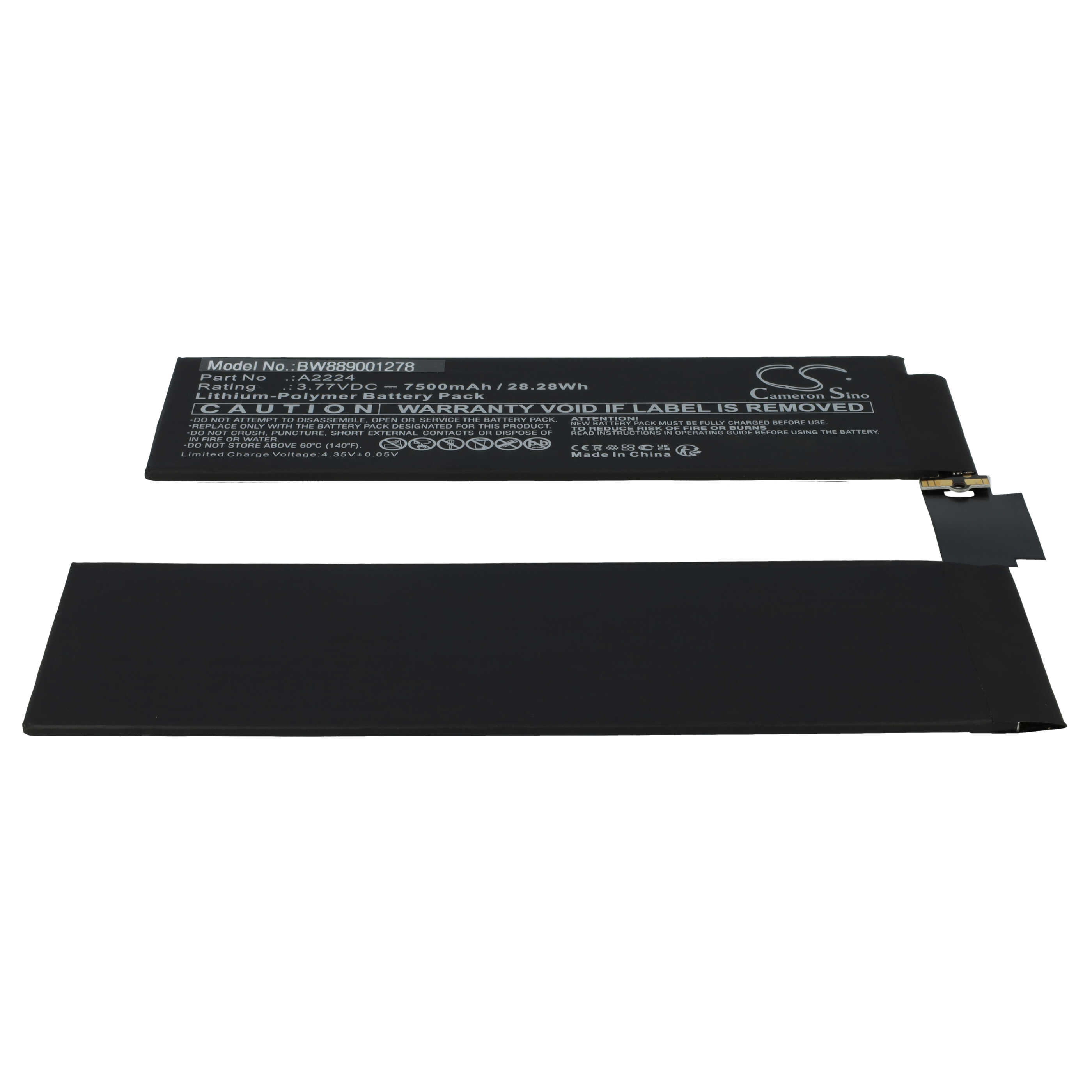 Tablet Battery Replacement for Apple A2224 - 7500mAh 3.77V Li-polymer