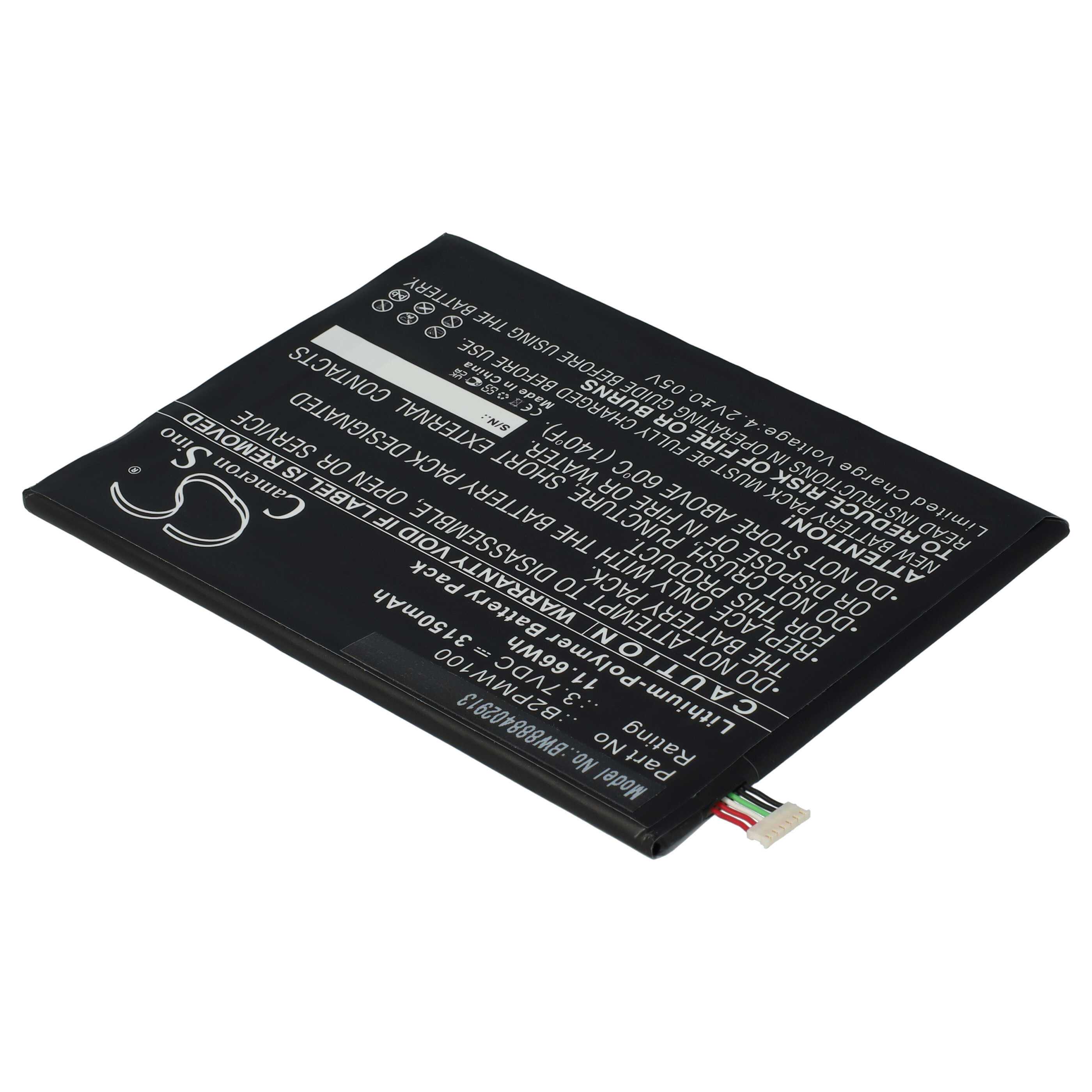Tablet Battery Replacement for HTC B2PMW100 - 3150mAh 3.7V Li-polymer