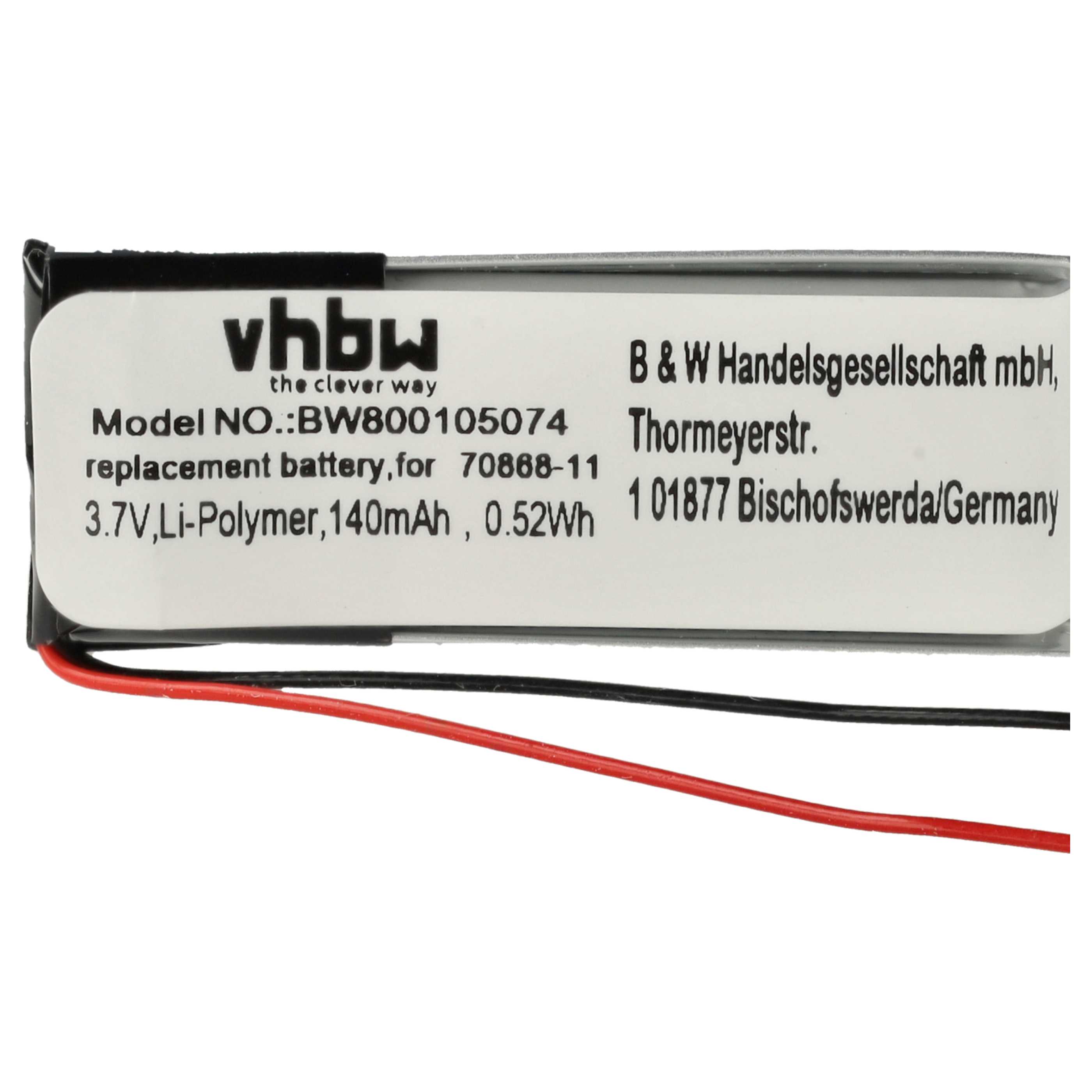 2x Akumulator do słuchawek bezprzewodowych zamiennik Jabra AHB371030PA, 73366-01, 70868-1 - 140 mAh 3,7 V LiPo