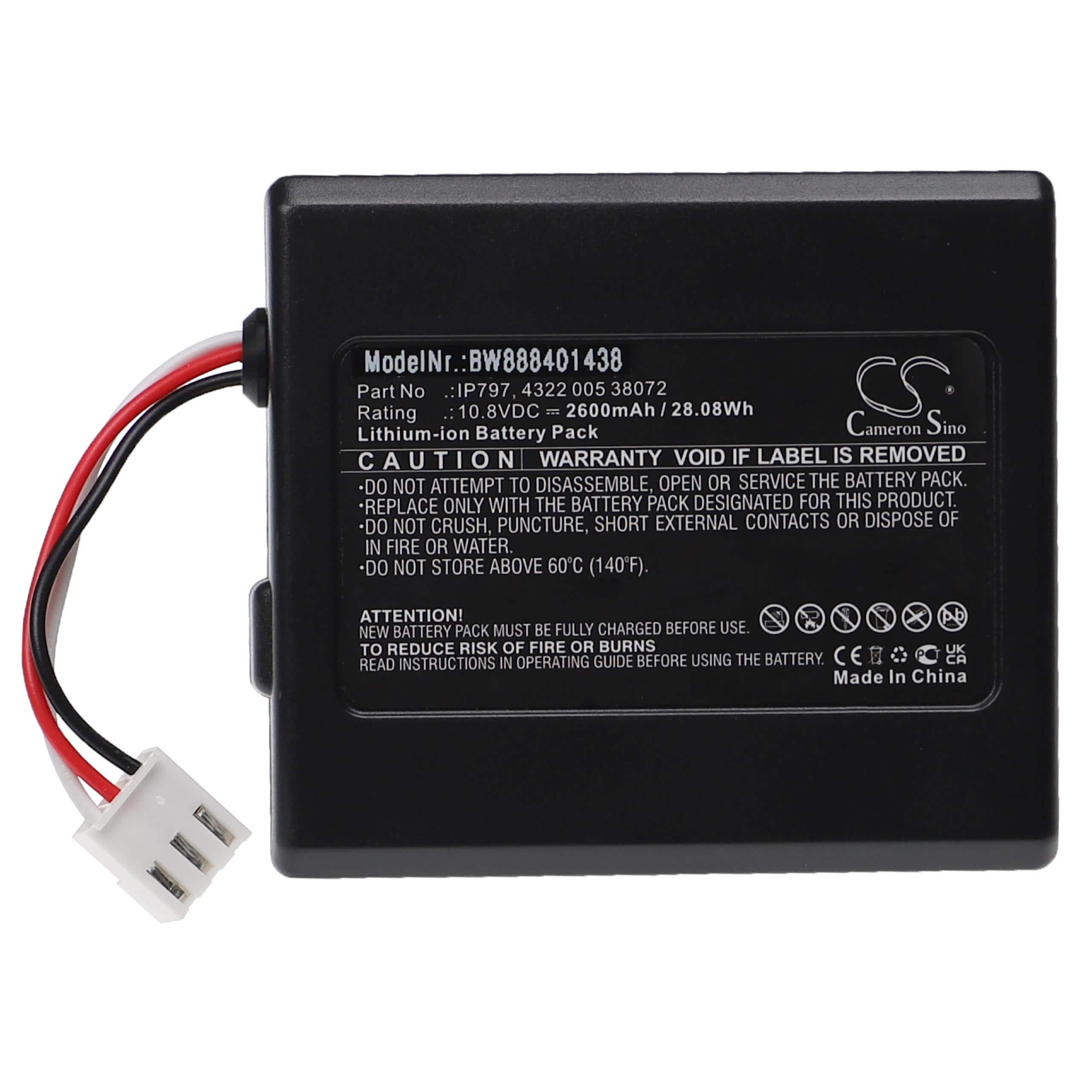 Battery Replacement for Philips IP797, 4322 005 38072 for - 2600mAh, 10.8V, Li-Ion