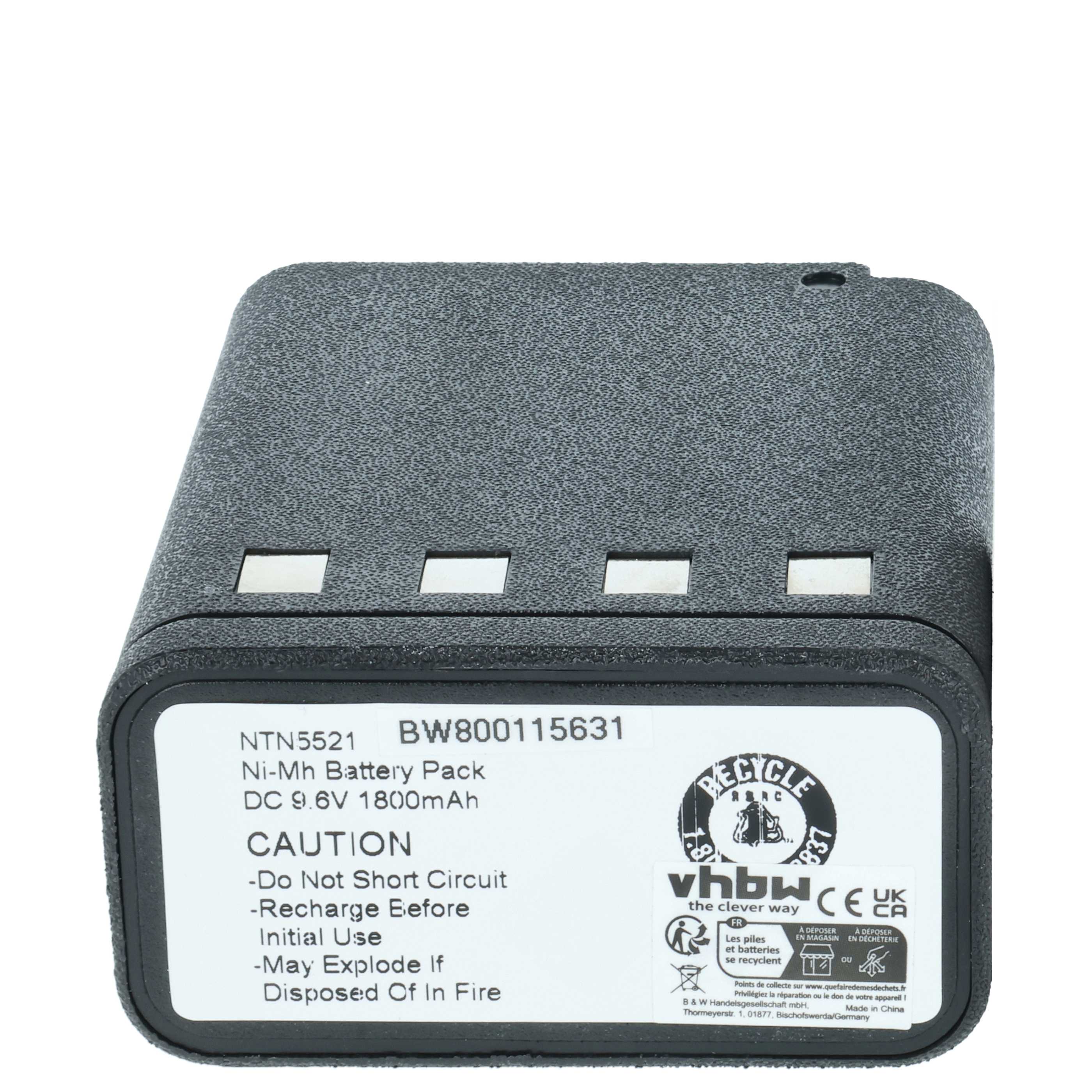 Radio 2x Battery replaces Bullard BU32H1-A, BNH-5447TIC - 1800 mAh 9.6 V NiMH