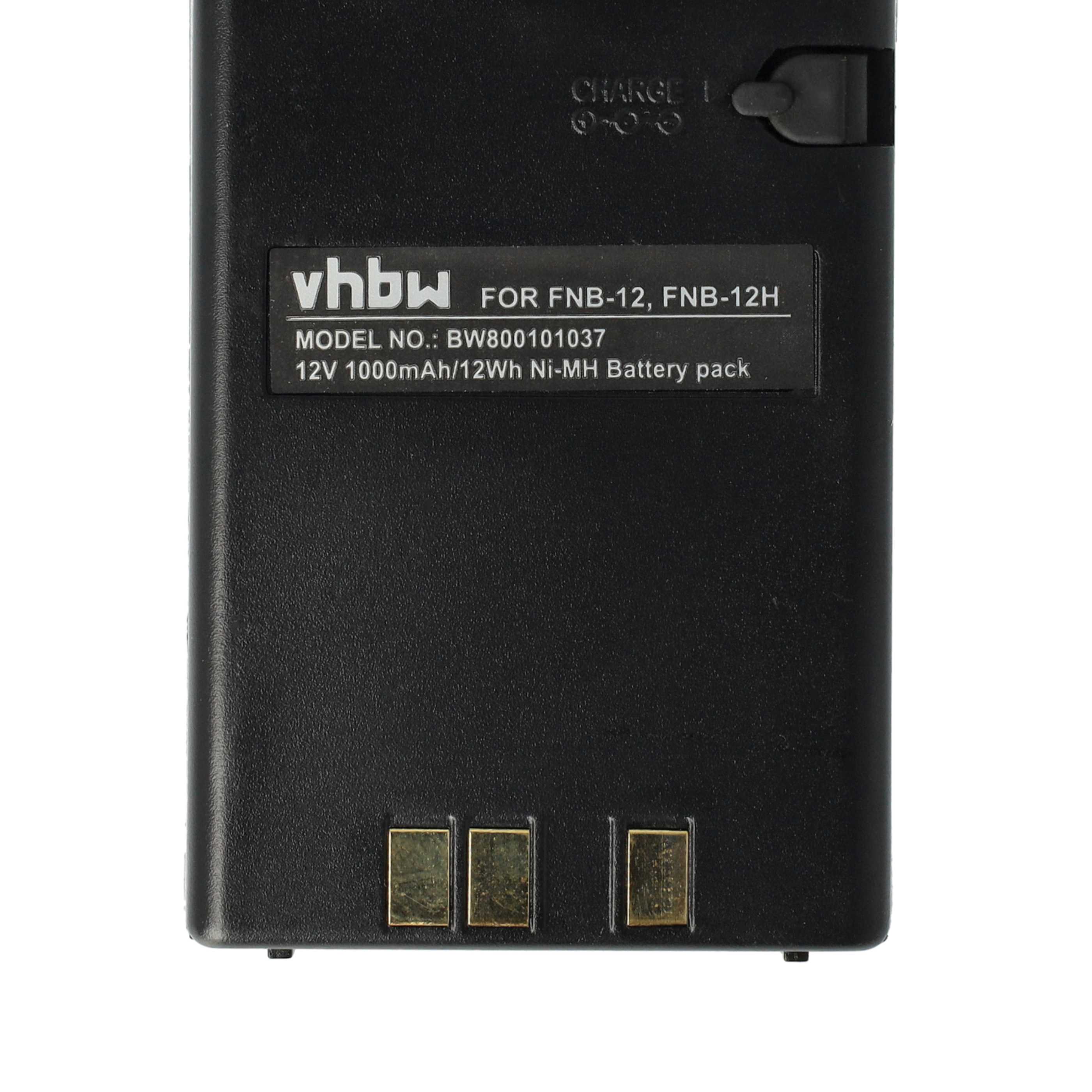Radio 2x Battery replaces Yaesu Vertex FNB-14, FNB-14H, FNB-12, FNB-12H, FNB-10, FNB-10H - 1000 mAh 12 V NiMH