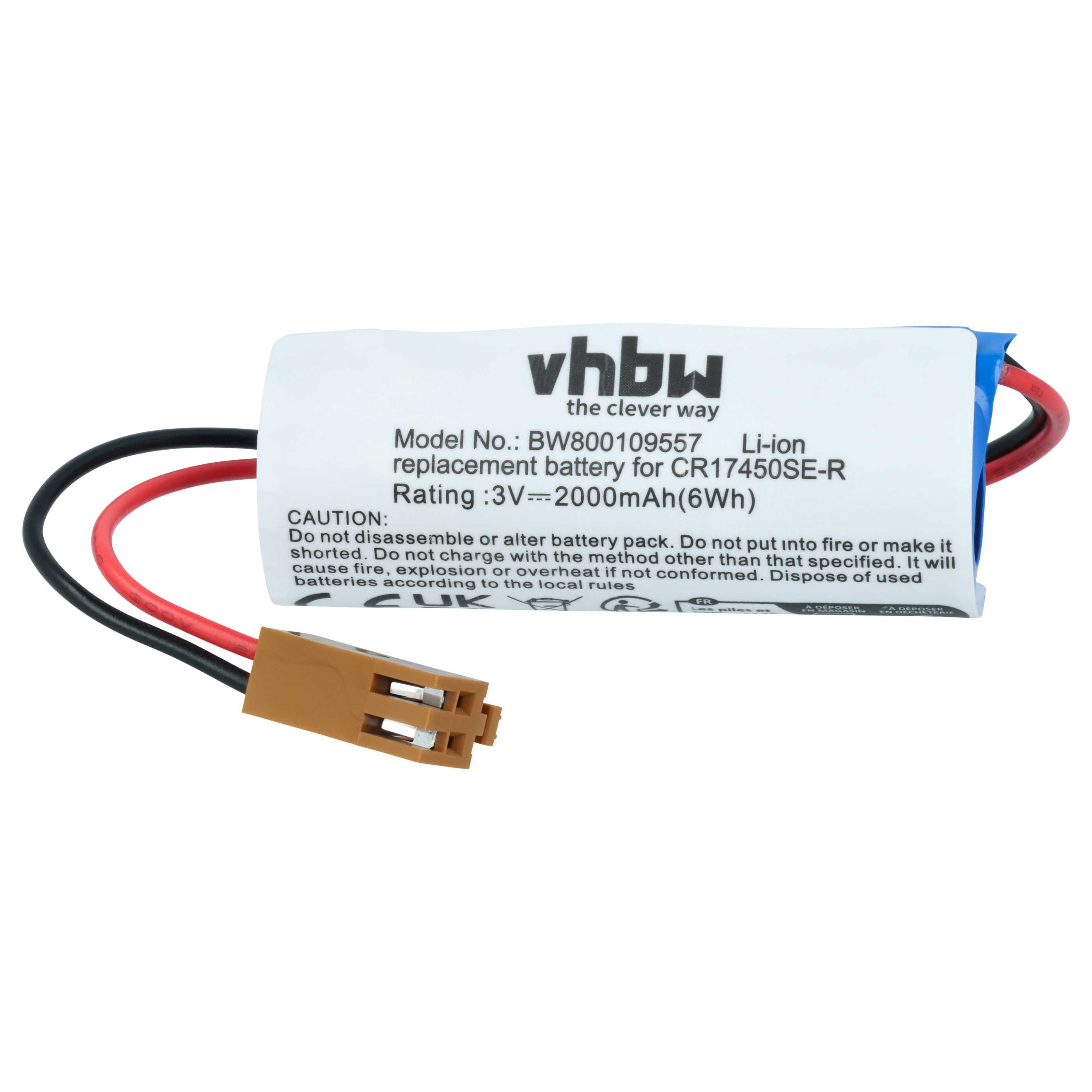 Industrial Controller Battery replaces A02B0200K102, A02B-0200-K102, CR17450ER-CX - 2000mAh 3V Li-Ion