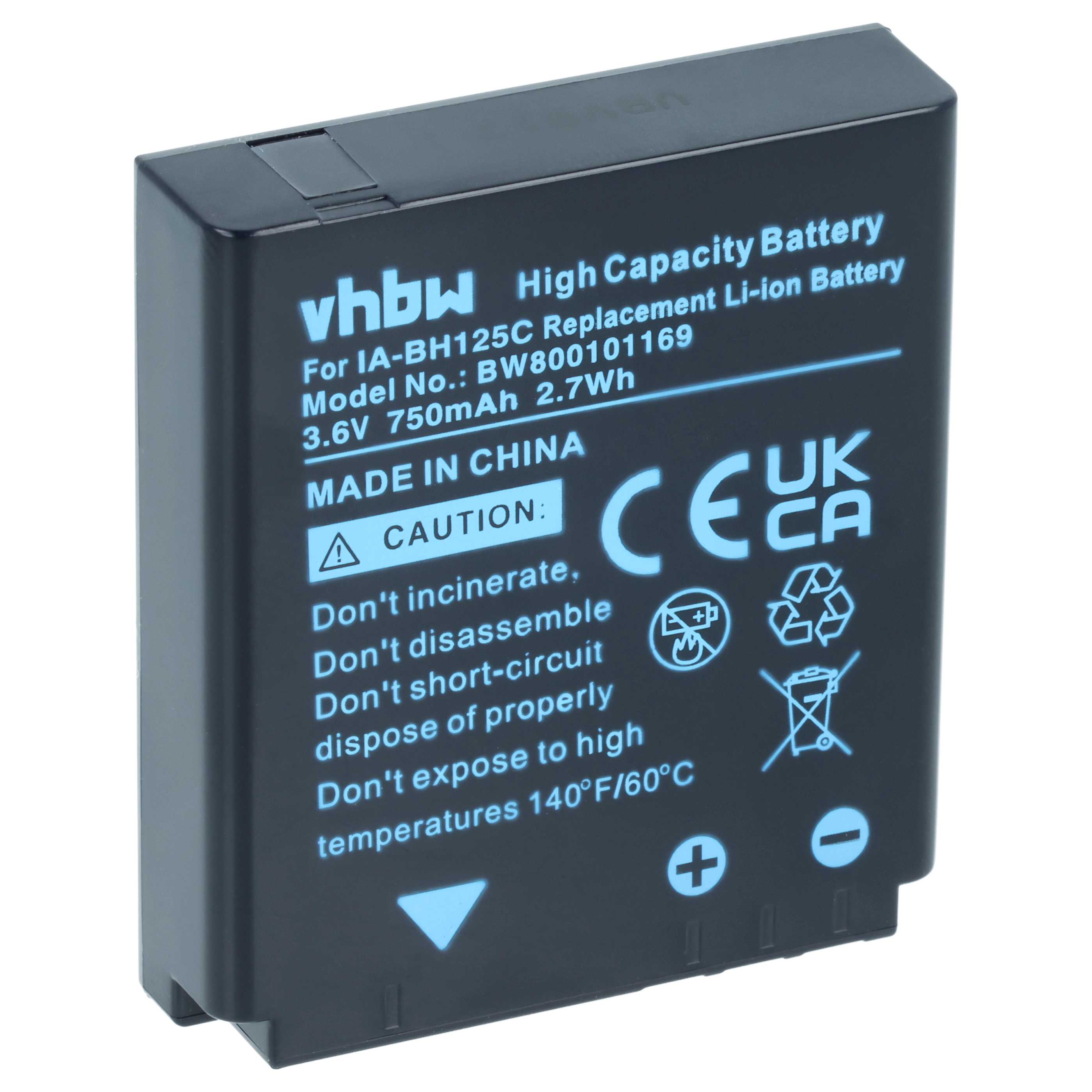Battery replaces Pentax D-Li106 - 750mAh, 3.6V, Li-Ion