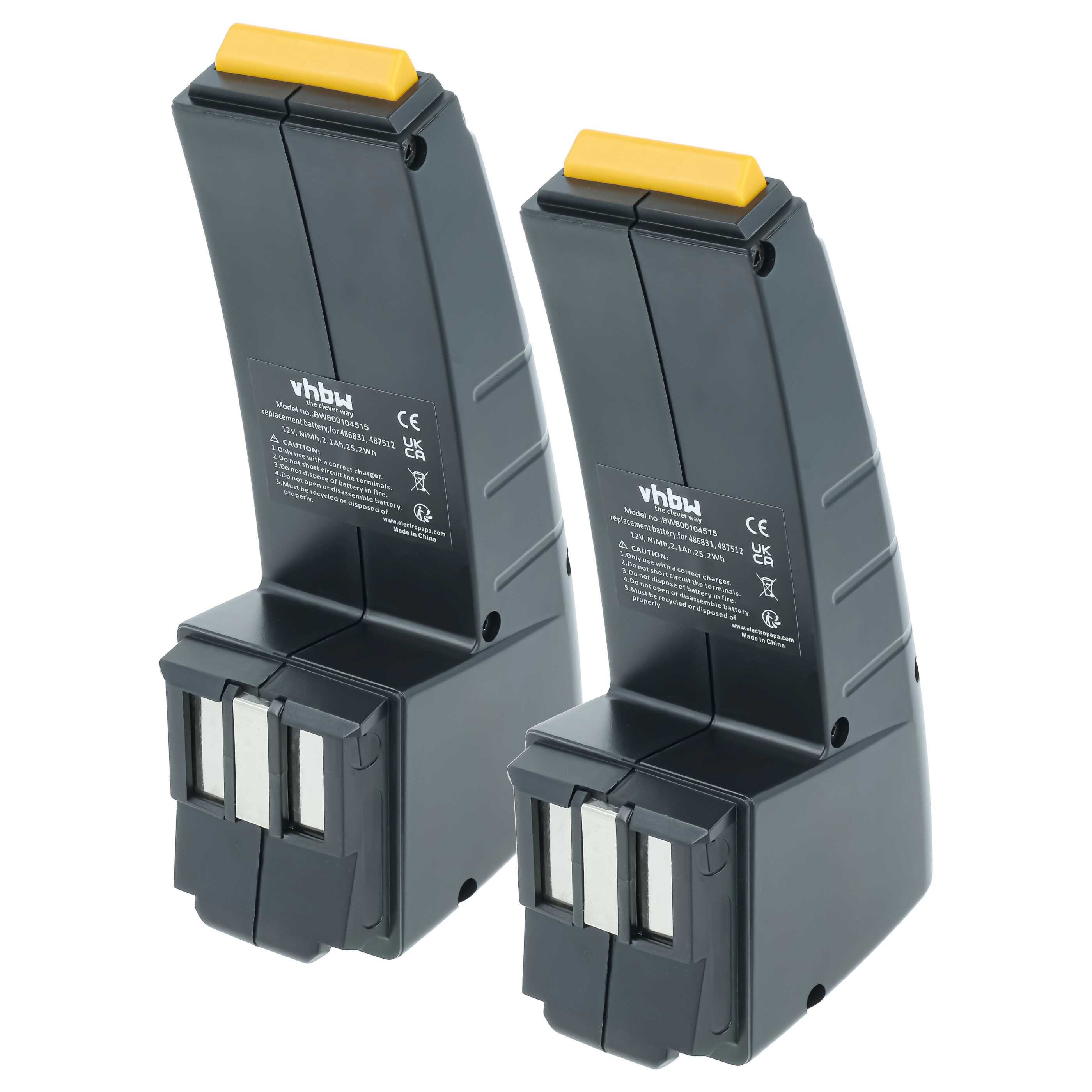 2x Battery replaces Festo Festool 487512, 486831, 488438, 487701 Electric Power Tool - 2100 mAh, 12 V, NiMH