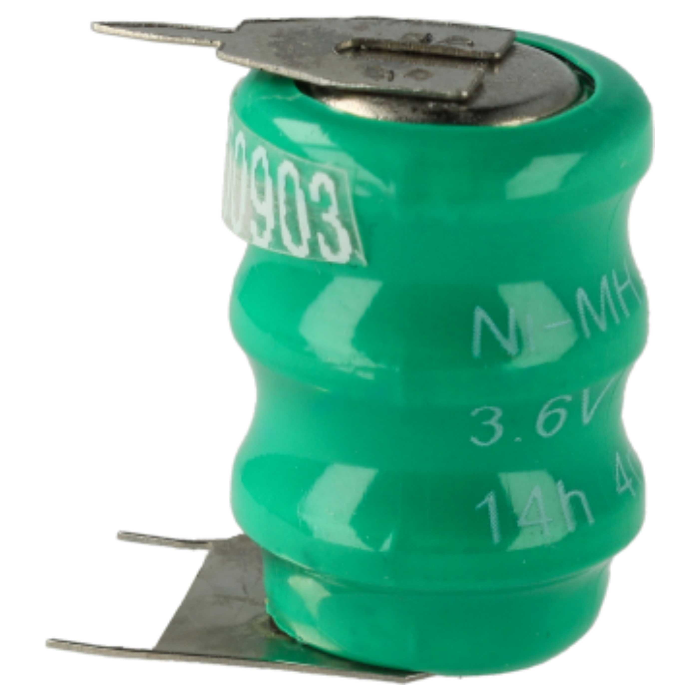 10x Button Cell Battery Type V40H 3 Pins for Model Building Solar Lamps etc. - 40 mAh 3.6 V NiMH