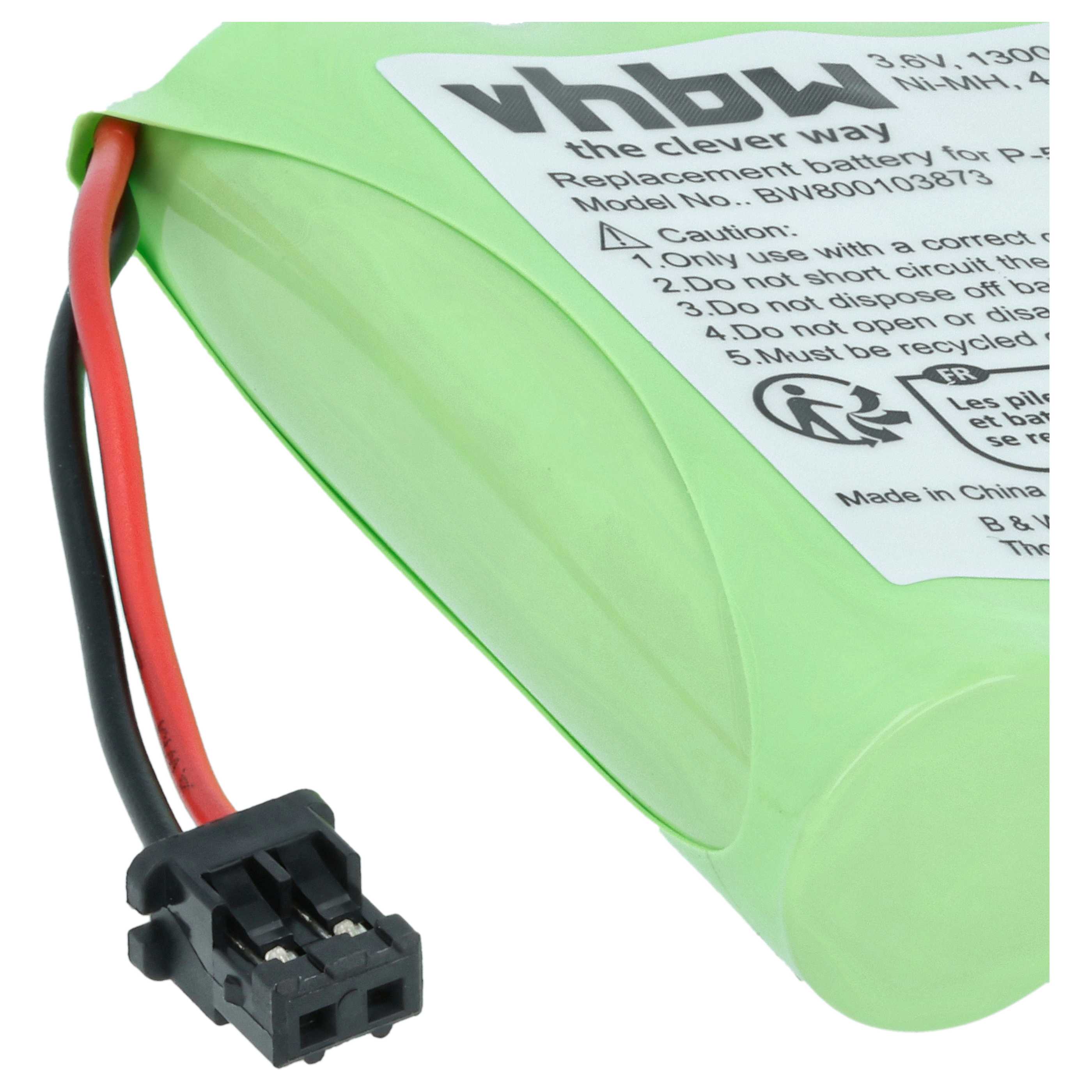 Batería reemplaza BT-905, BP-T18, BP-T24, BT-15, AAx3, BT-800 para Toshiba - 1300mAh 3,6V NiMH, 3x celdas