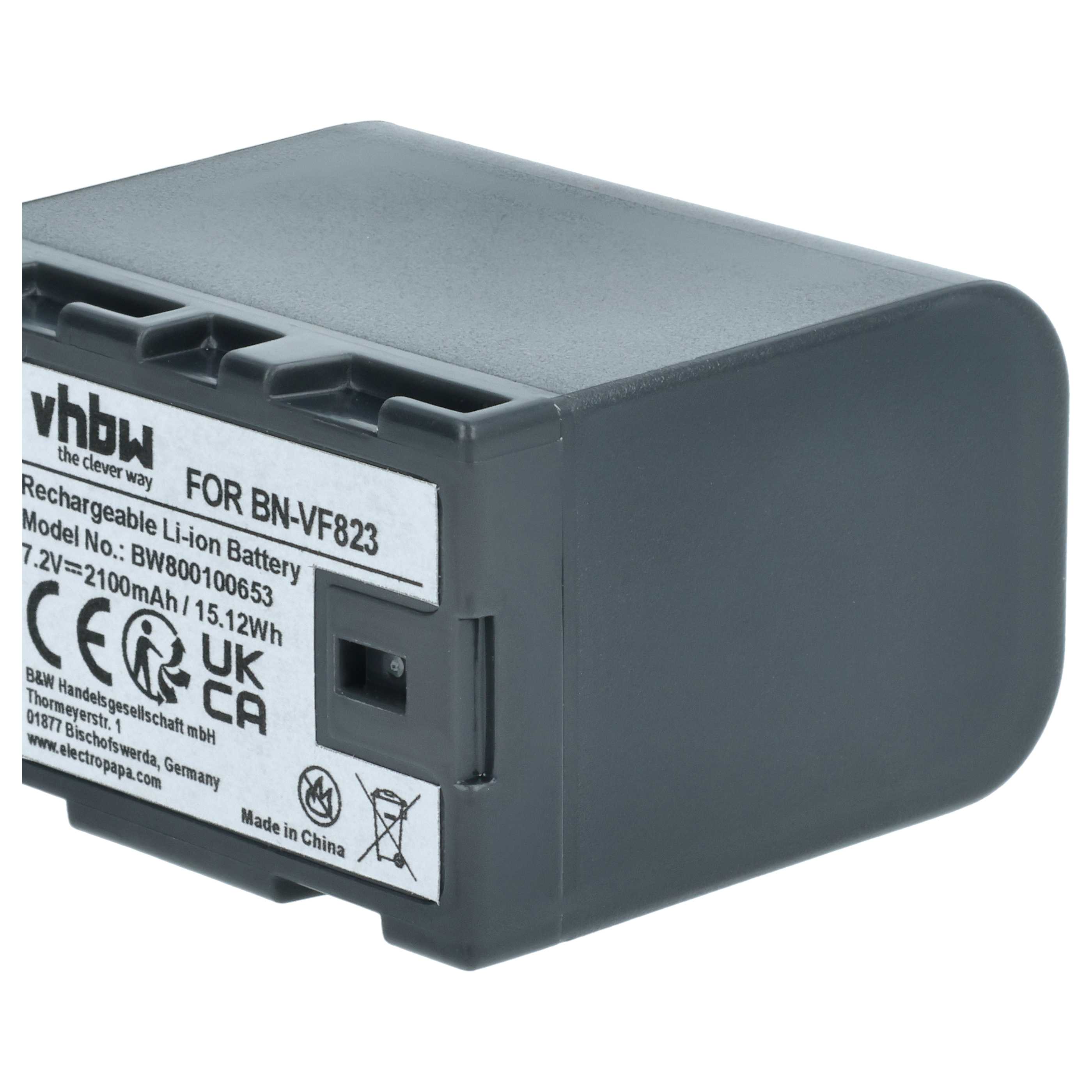 Videocamera 2x Battery replaces JVC BN-VF823, BN-VF808, BN-VF815, BN-VF808U, BN-VF815U - 2100 mAh 7.2 V Li-Ion