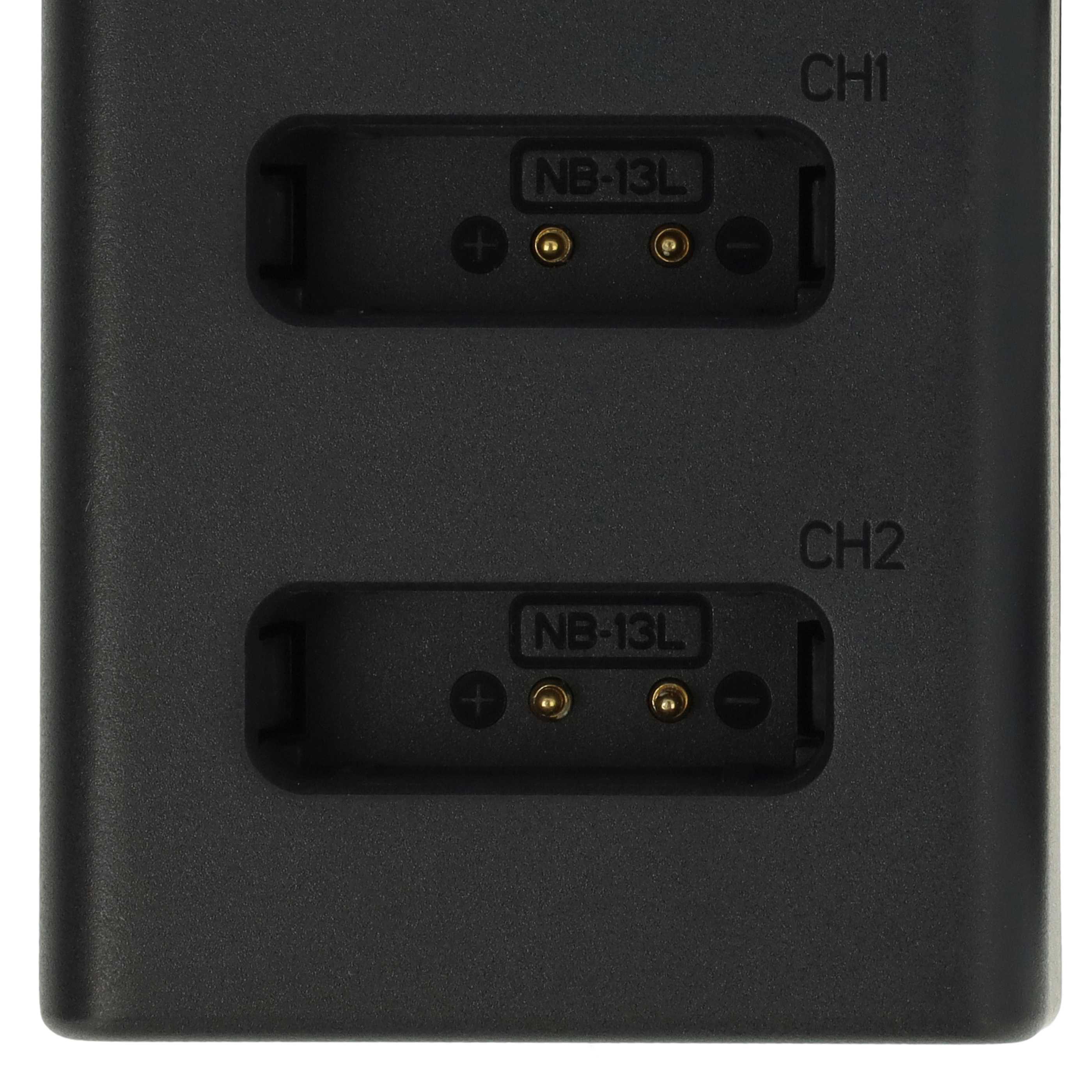 1x Akku, 1x Dual-Ladegerät als Ersatz für Canon NB-13L für Kamera u.a.