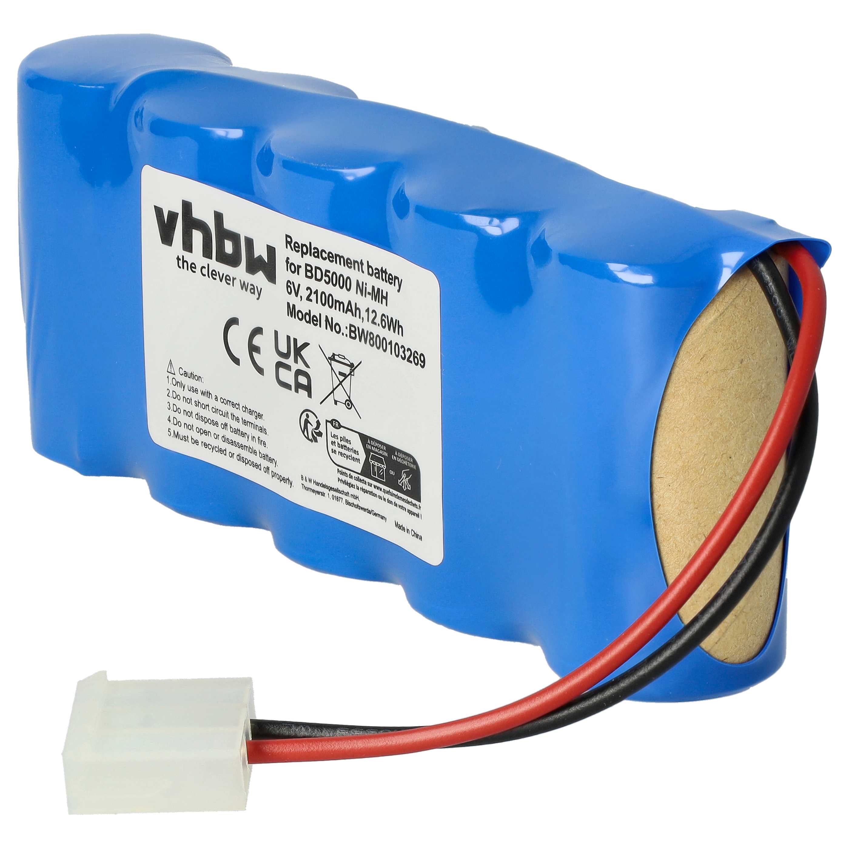 Batería reemplaza Bosch E-BRLX620-1-NC para diversos dispositivos (2100 mAh, 6 V, NiMH)