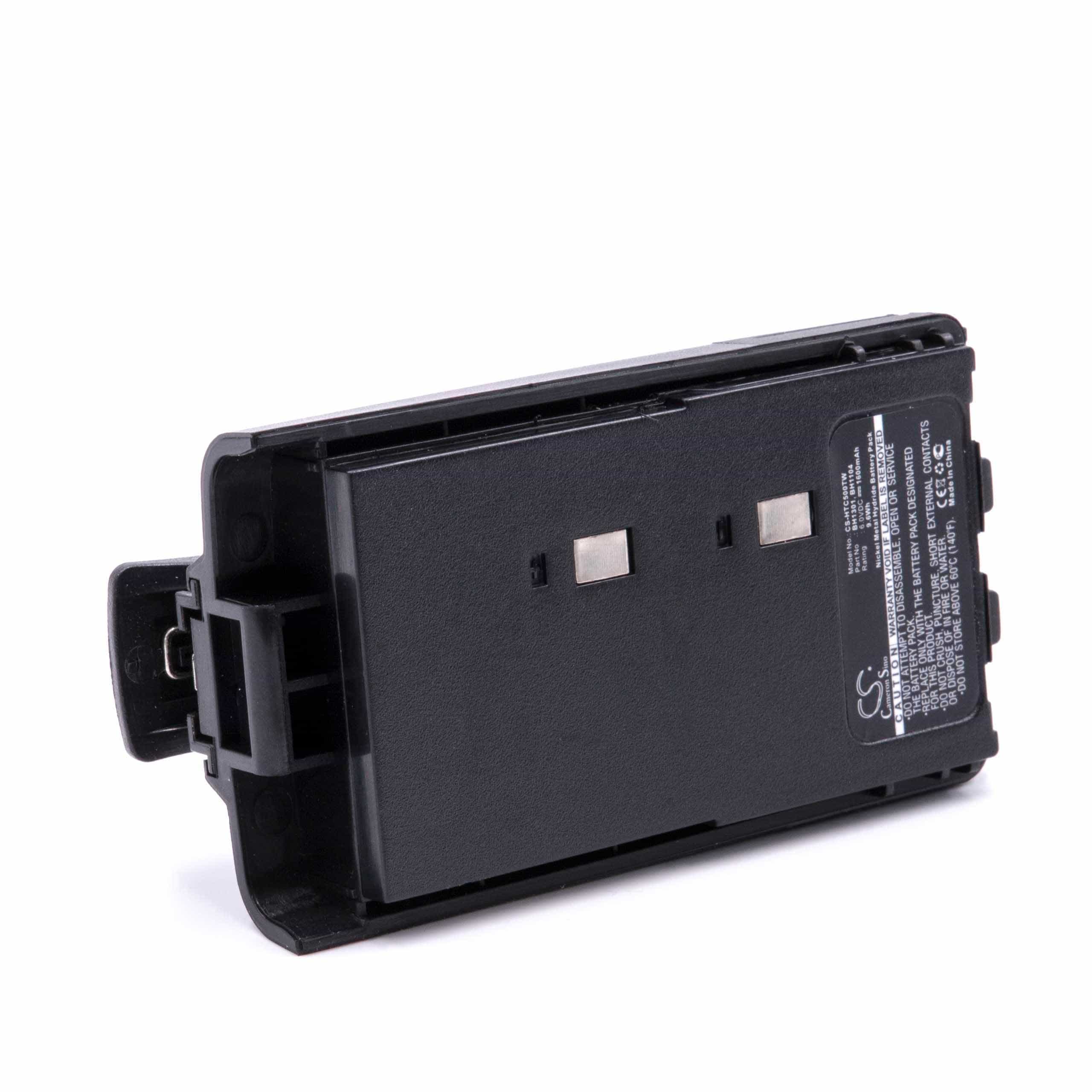 Radio Battery replaces HYT BH1302, BH1301, BH1104, BH1106 - 1200 mAh 6 V NiMH + Belt Clip
