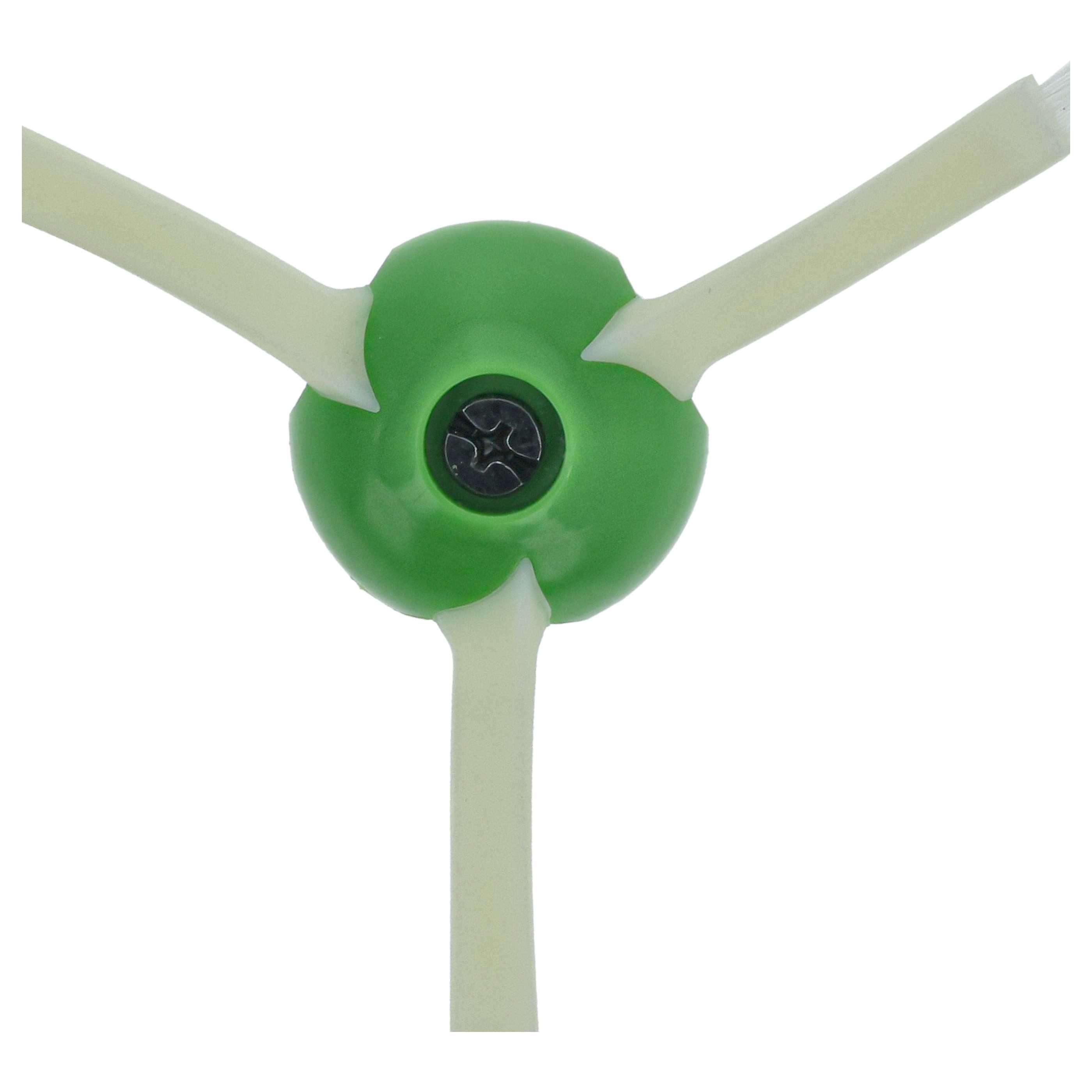 3x Side Brush suitable for iRobot Roomba E5, E6, E7, i7 Robot Vacuum Cleaner - 3-armed, white, green
