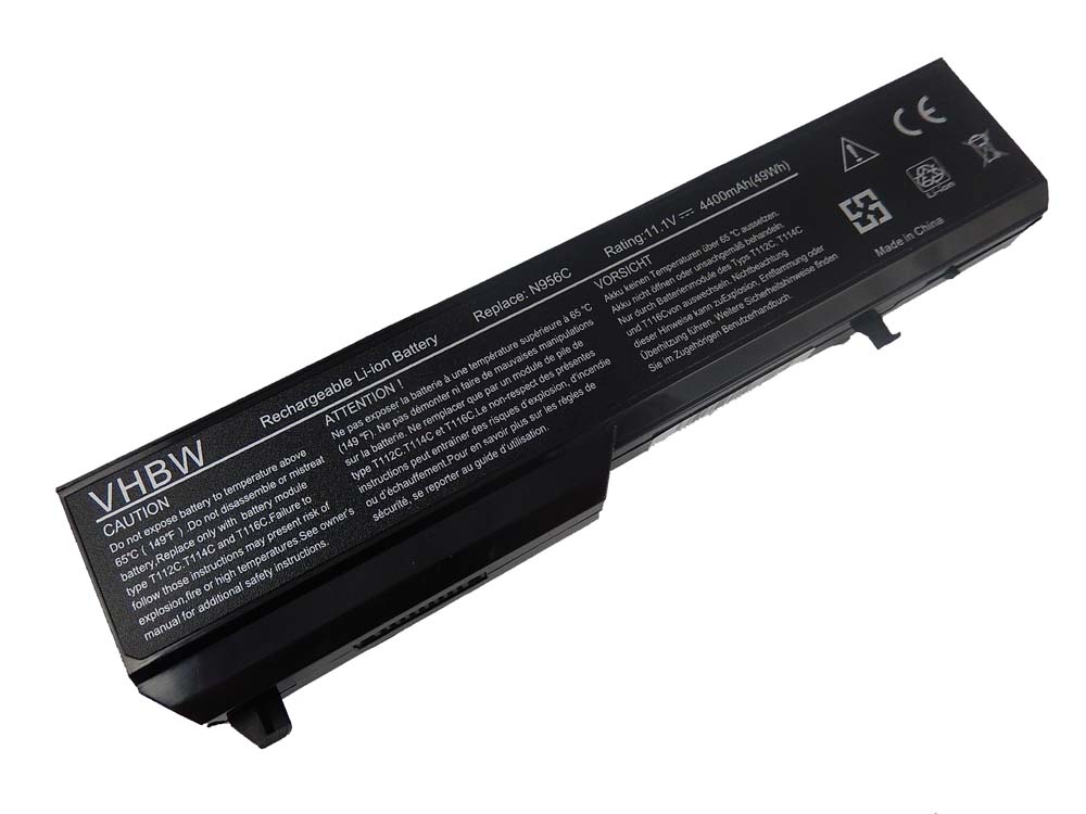 Batteria sostituisce Dell 312-0724, 0K738H, 0N950C, 0N956C, 0N958C per notebook - 4400mAh 11,1V Li-Ion nero