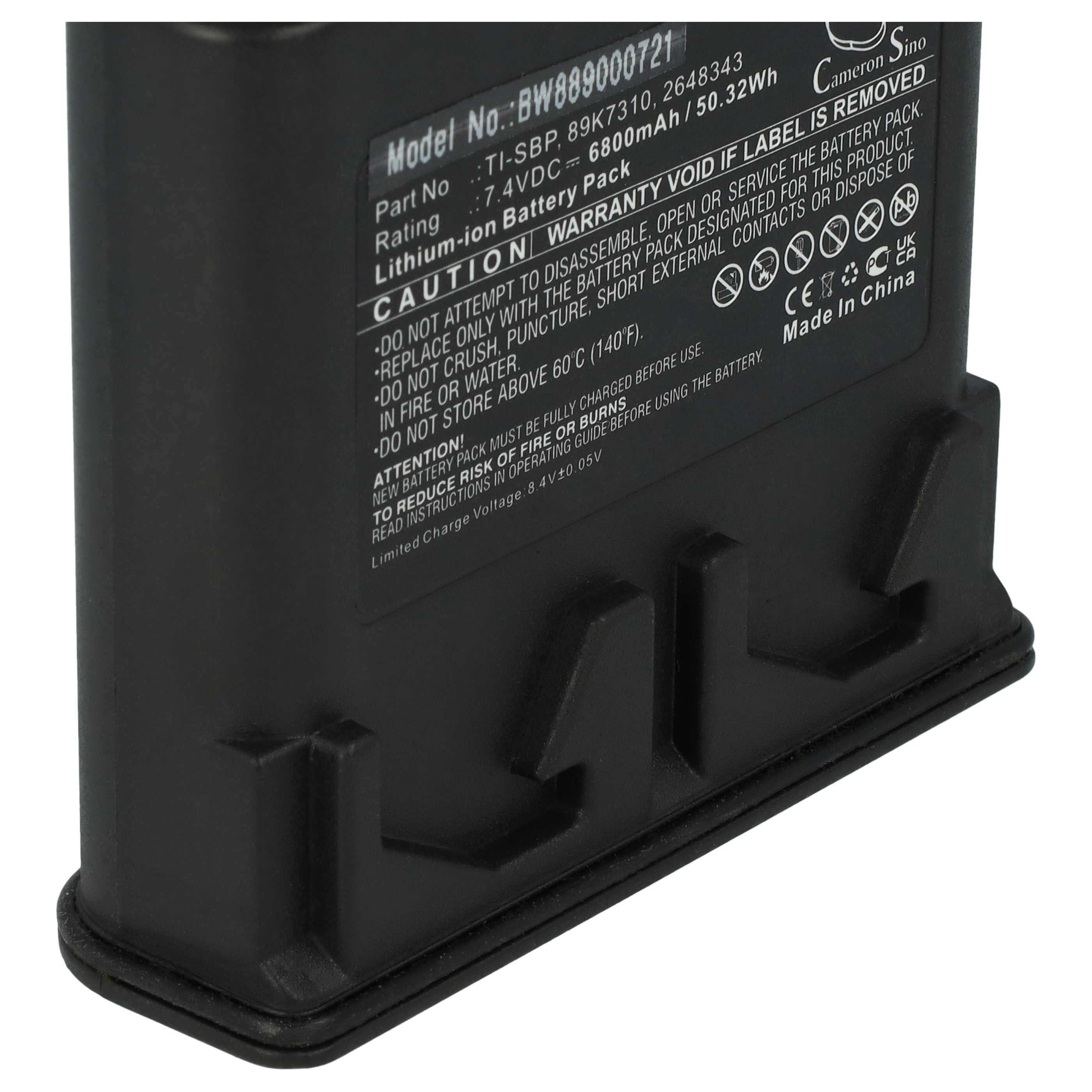 2x Batteria per termocamera sostituisce Fluke 89K7310, TI-SBP, 2648343 - 6800mAh 7,4V Li-Ion