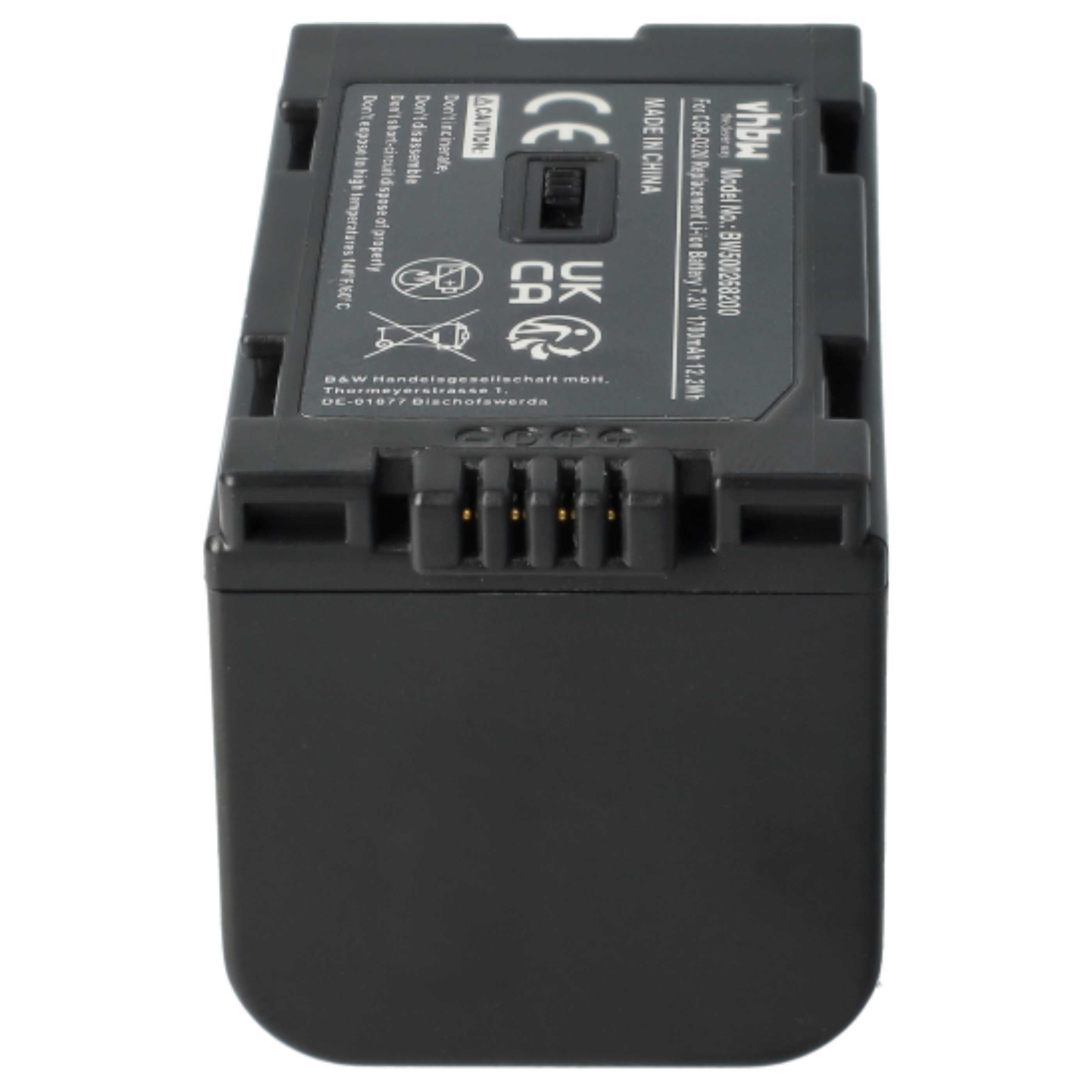 Videocamera 2x Battery replaces Hitachi DZ-BP16, DZ-BP28 - 1700 mAh 7.2 V Li-Ion