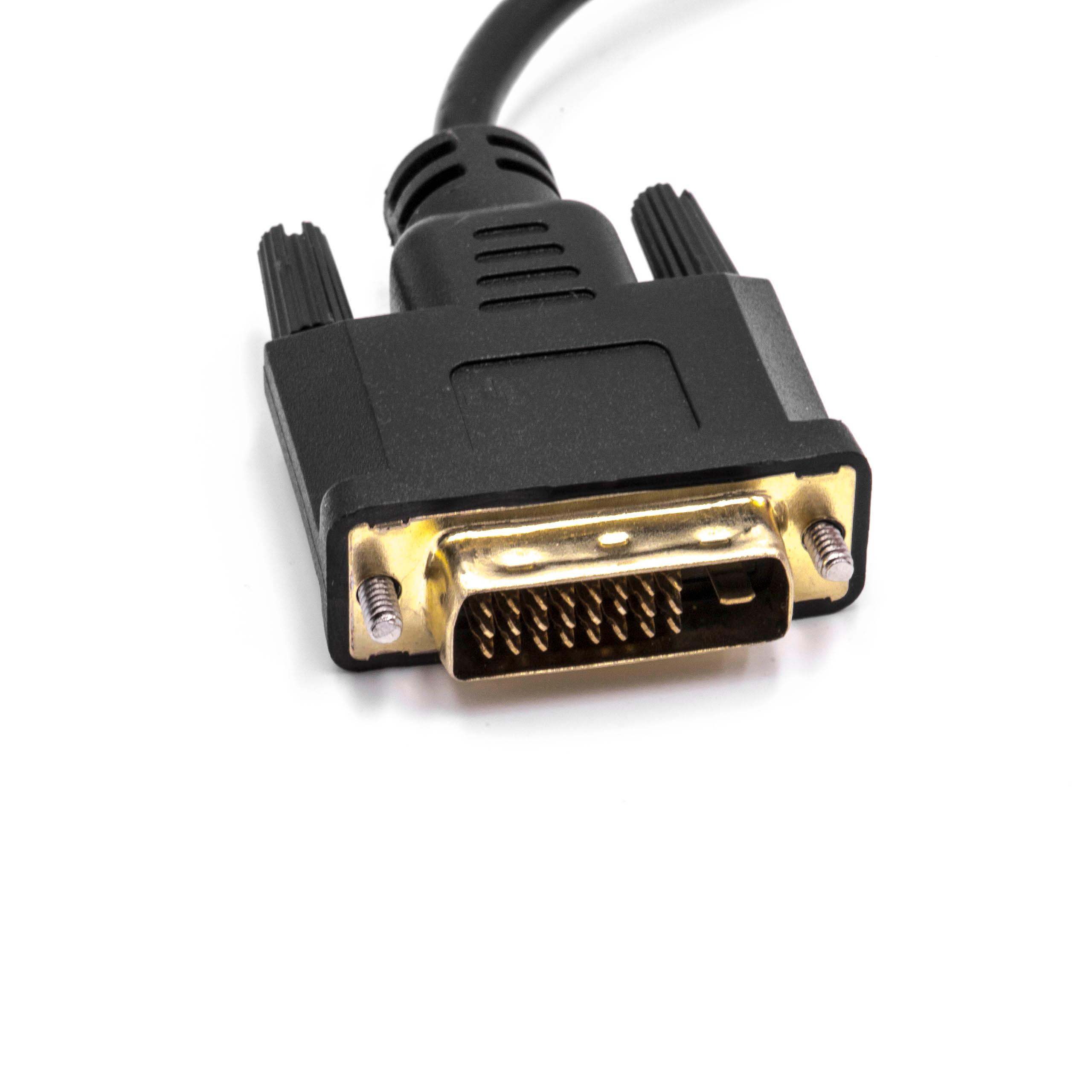 vhbw DVI Plug to VGA Socket Adapter for Connecting DVI Systems to VGA Appliances - Adapter Cable, 10 cm Black