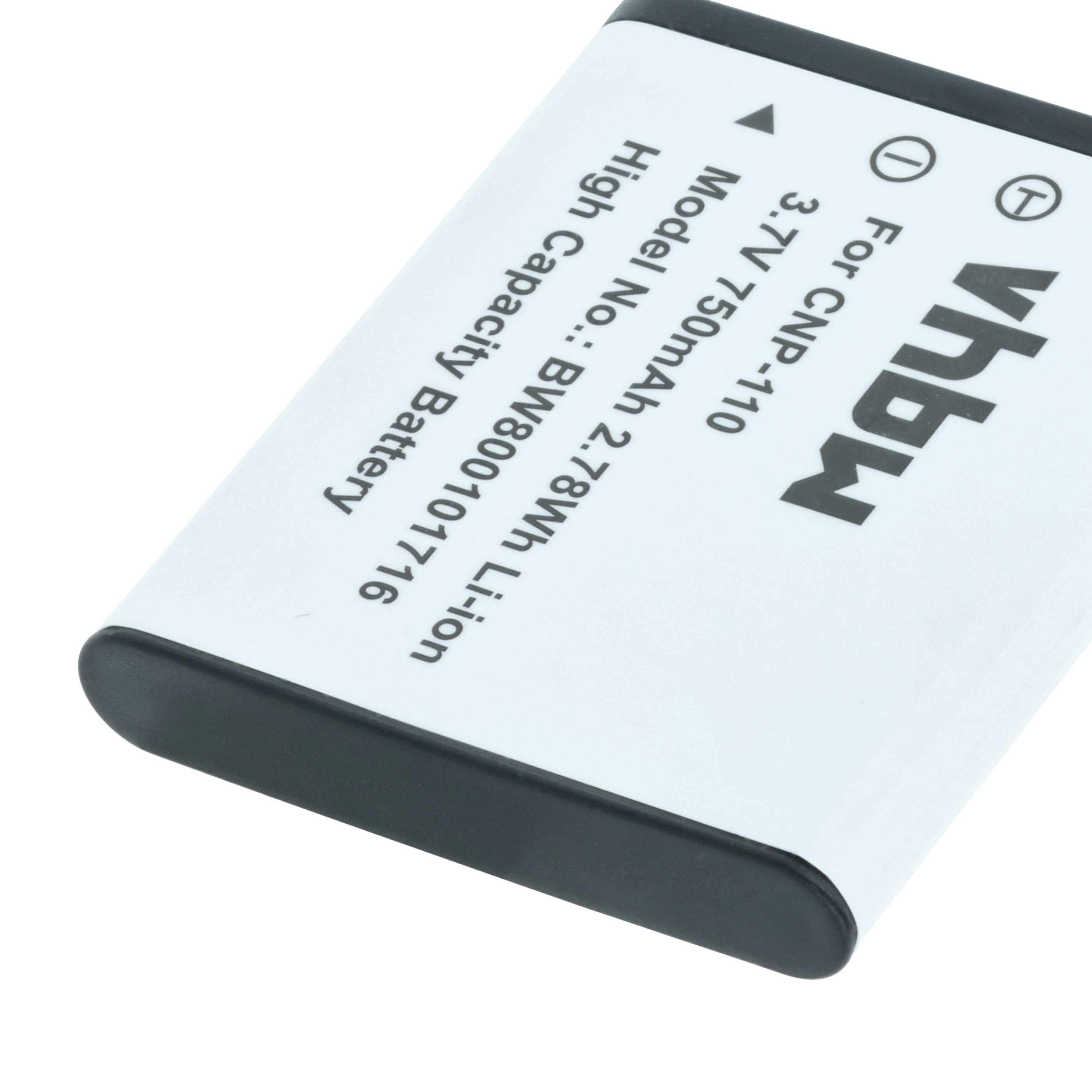 3x Battery replaces Casio NP-160, NP-110DBA, NP-110, NP-110L - 750mAh, 3.6V, Li-Ion