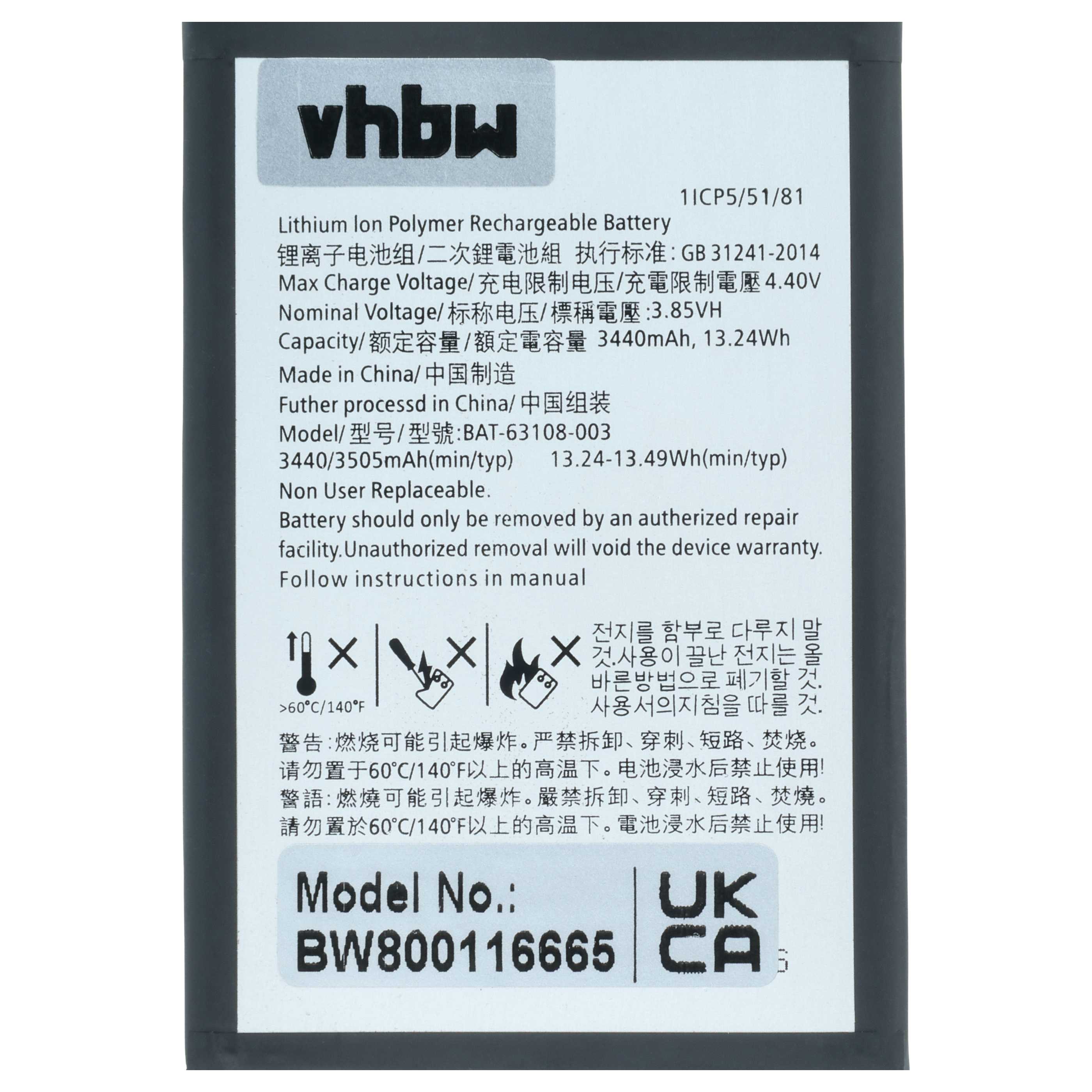 Akumulator do telefonu smartfona zamiennik BlackBerry BAT63108-003, BAT-63108-003 - 3400 mAh 3,85 V LiPo