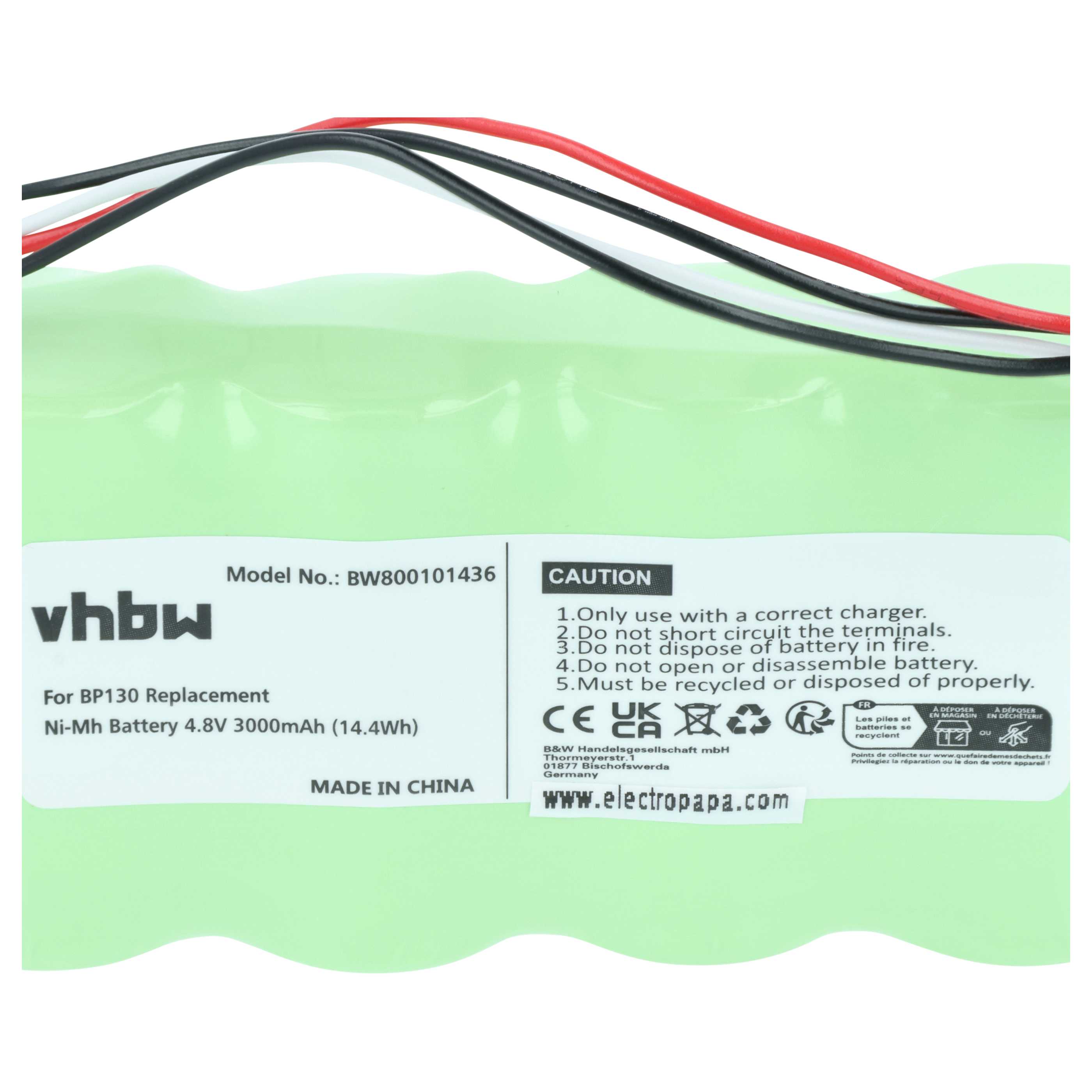 Laser 2x Battery replaces BP-130, BP130 - 3000 mAh 4.8 V NiMH