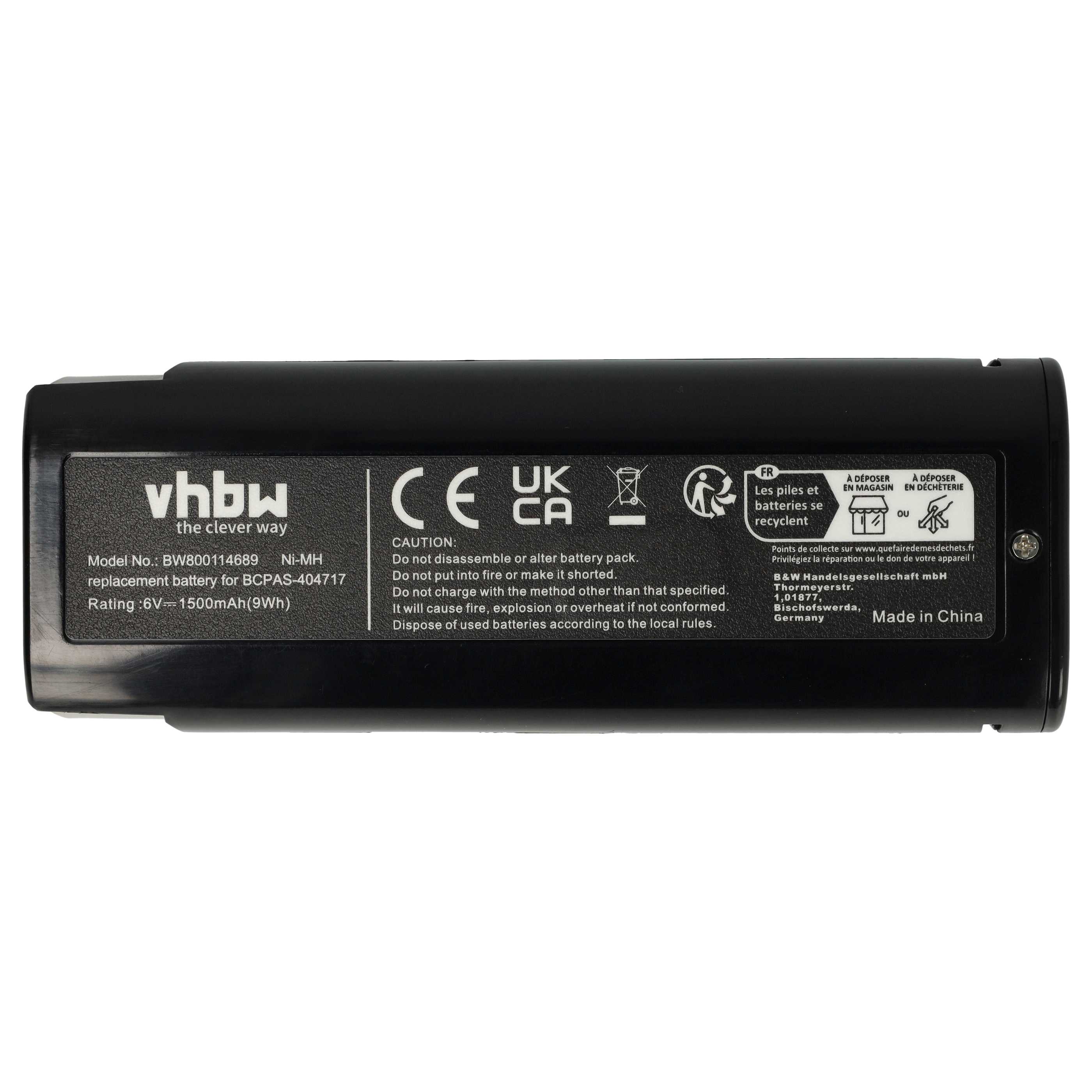 Battery replaces Paslode 900421, 900400, 900420, 404400, 404717 for Electric Power Tool - 1500 mAh, 6 V, NiMH