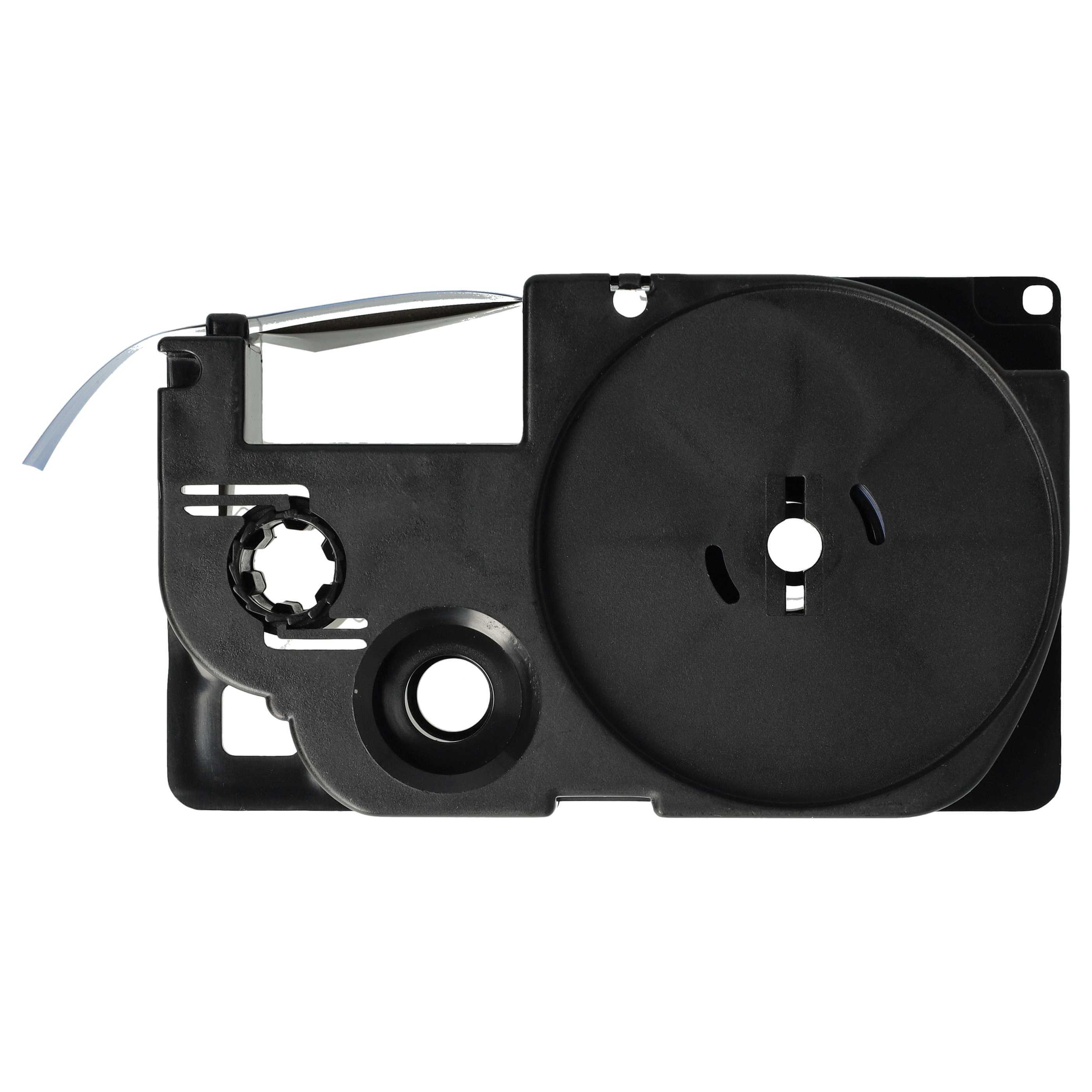 Label Tape replaces Casio XR-12BU, XR-12BU1 - 12 mm Black to Blue