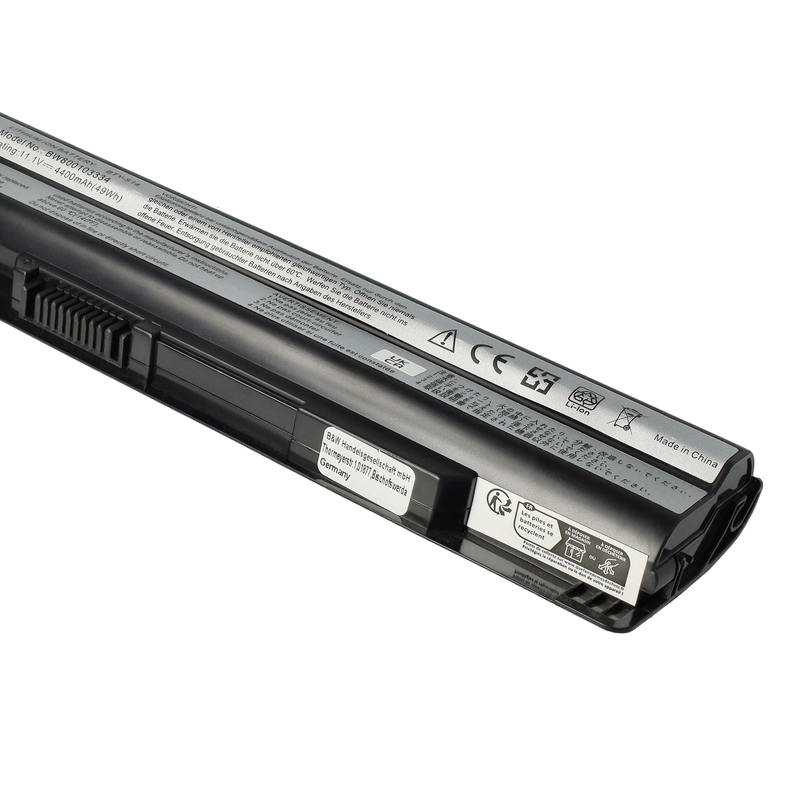 Batteria sostituisce Medion BTY-S14, 40029150, 40029231, 40029683 per notebook MSI - 4400mAh 11,1V Li-Ion nero