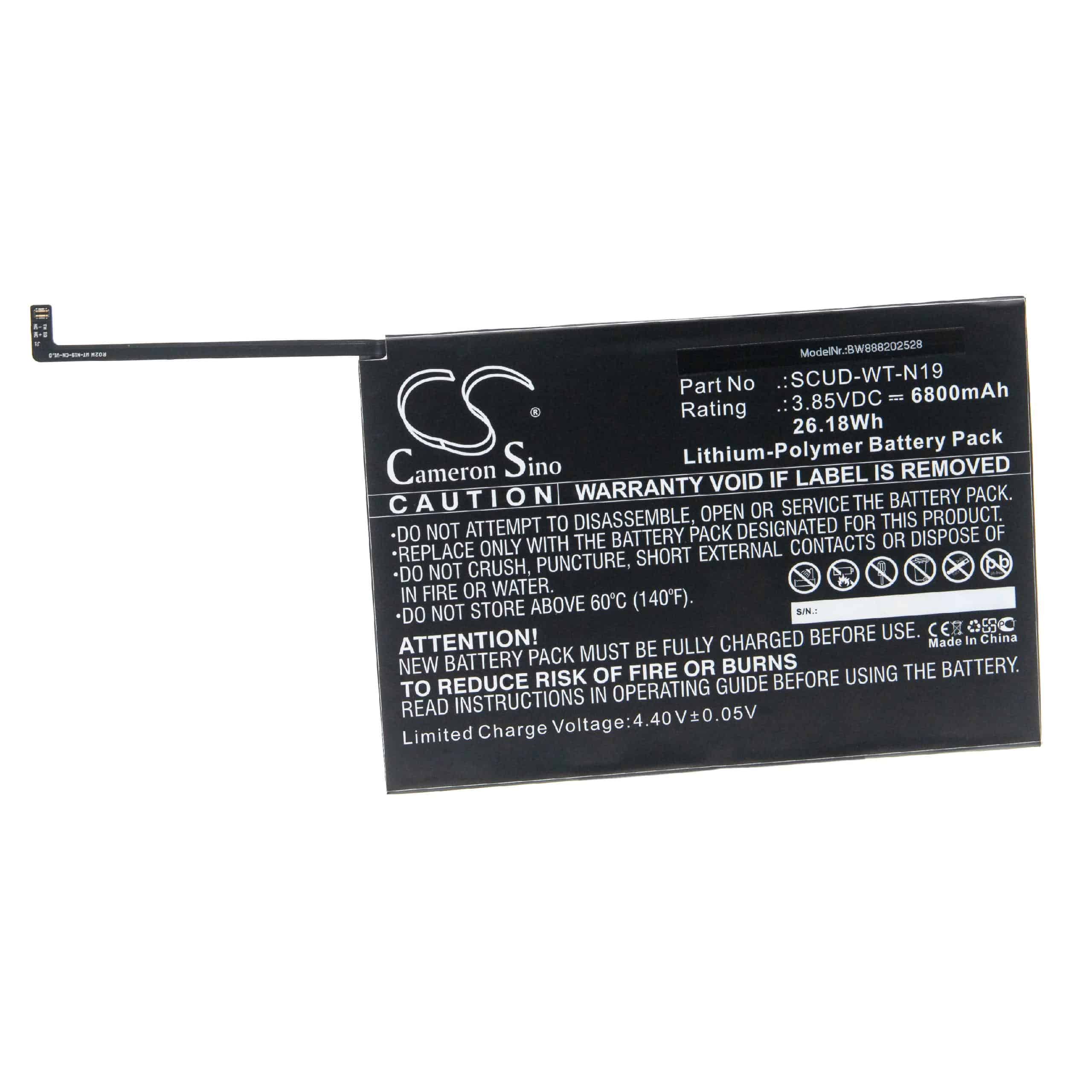 Batería reemplaza Samsung SCUD-WT-N19 para tablet, Pad Samsung - 6800 mAh 3,85 V Li-poli