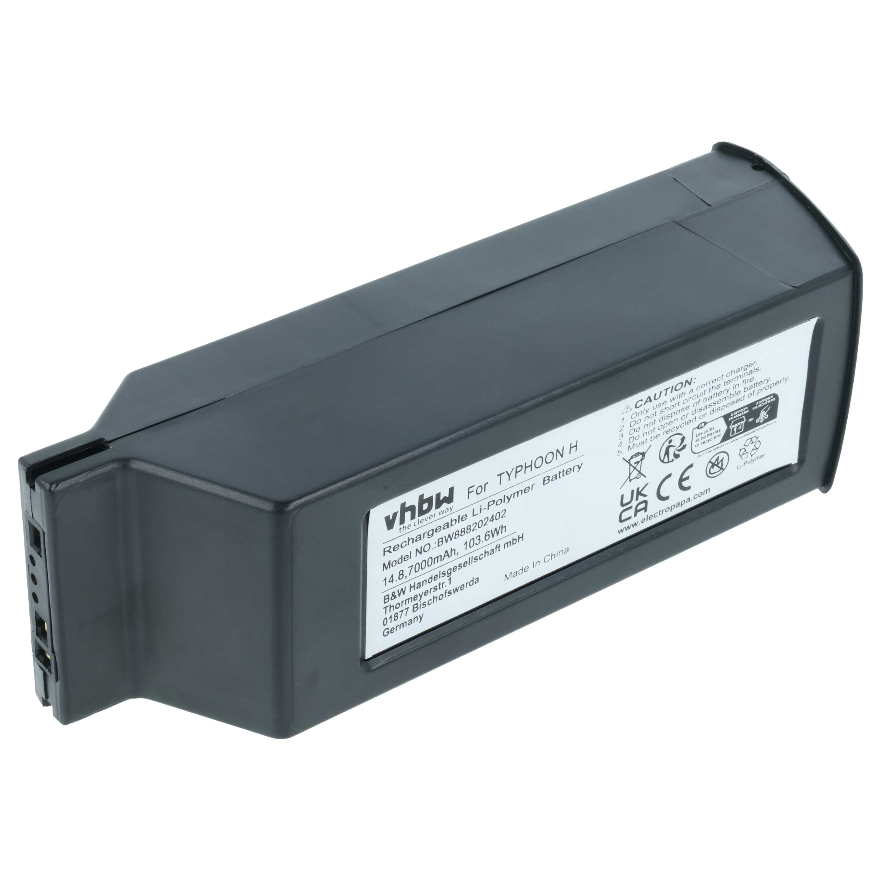 Batteria per drone quadri e multicottero sostituisce Yuneec YUNH105, YUNTYH105 - 7000mAh 14,8V Li-Poly