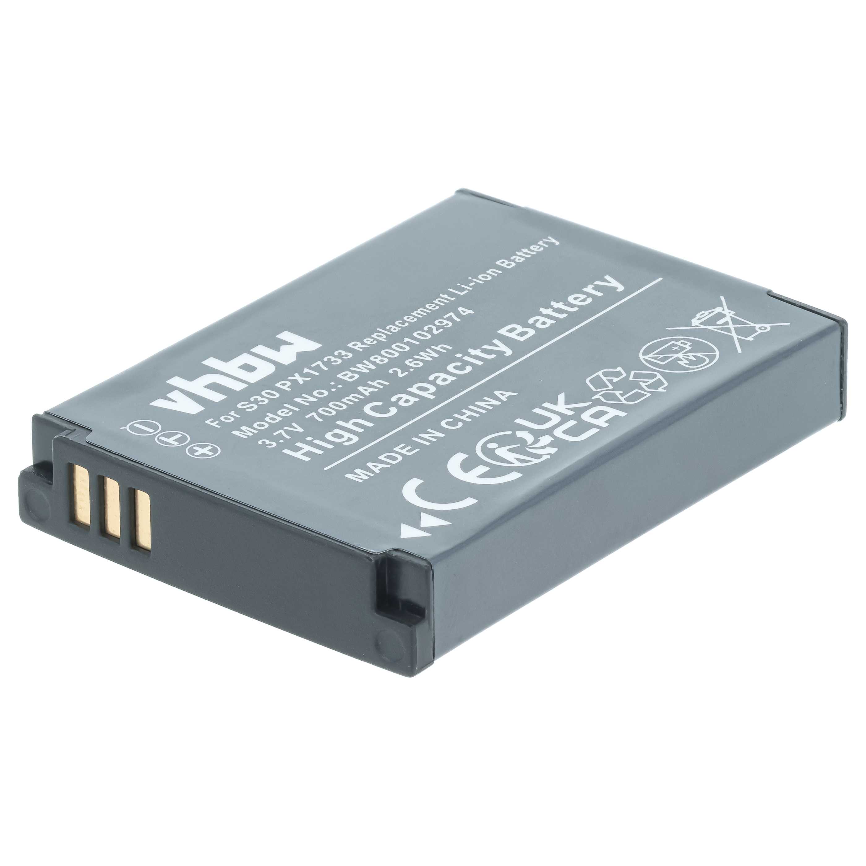 Batteria per videocamera sostituisce Toshiba PC1733E-1BRS, PX1733 - 700mAh 3,7V Li-Ion