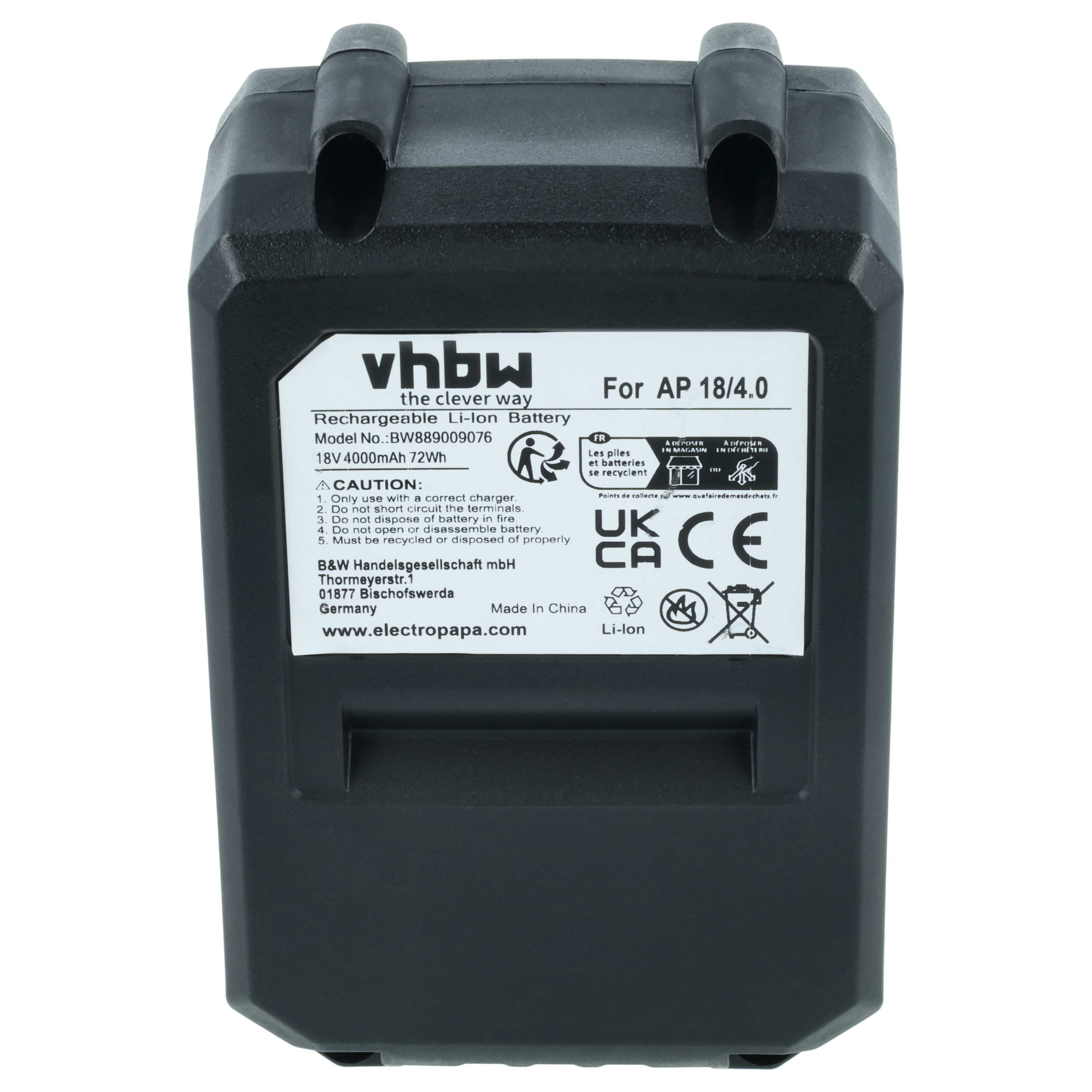 2x Battery replaces Flex 532733 Electric Power Tool - 4000 mAh, 18 V, Li-Ion